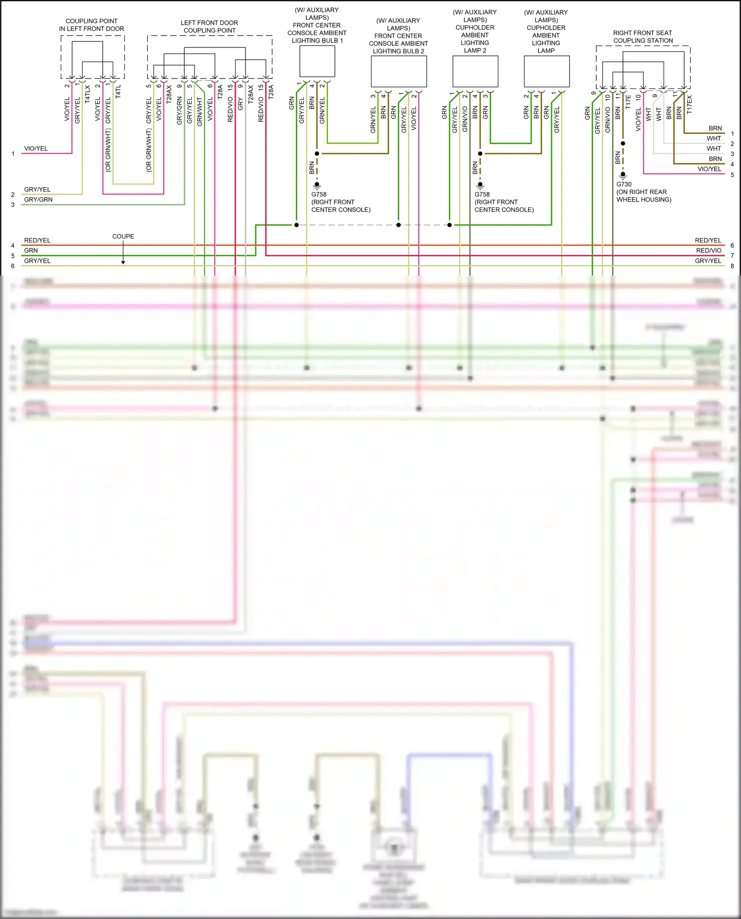 Wiring diagram coupling point in left front door for Audi S5 II facelift (2019-2024) (1 of 1)
