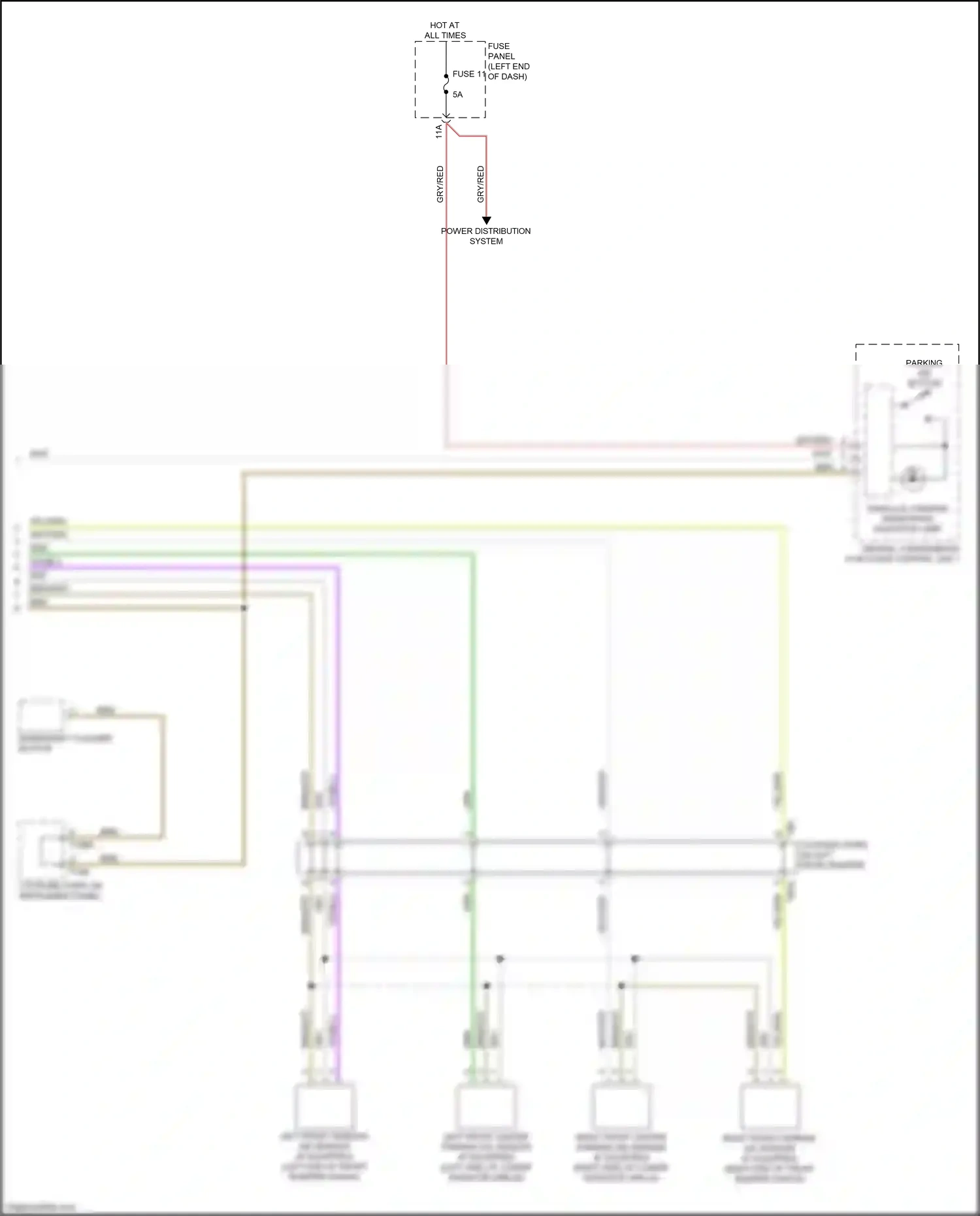 Wiring diagram coupling point on left front bumper for Audi S5 II facelift (2019-2024) (1 of 2)
