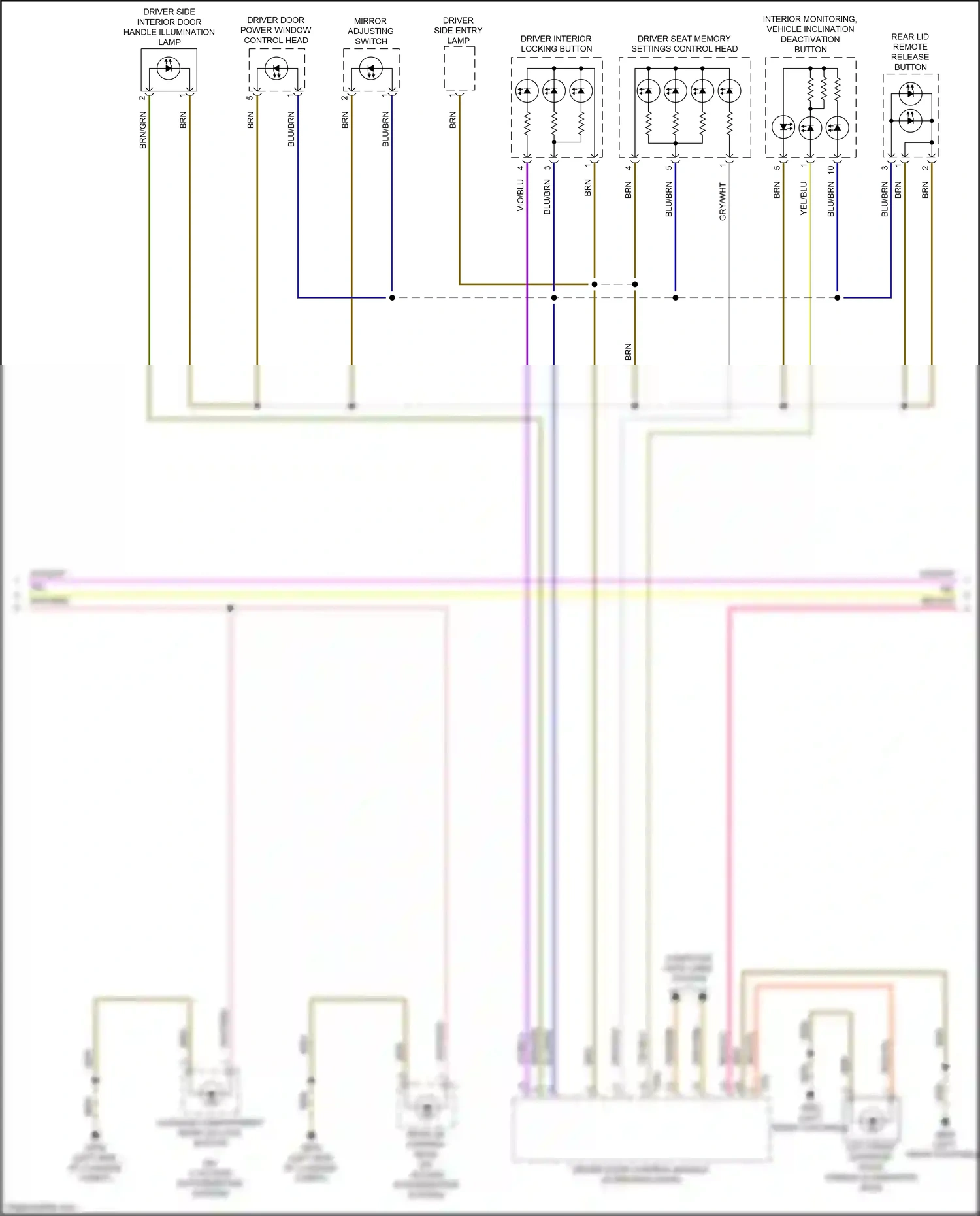 Wiring diagram driver seat memory settings control head for Audi S5 II facelift (2019-2024) (2 of 3)