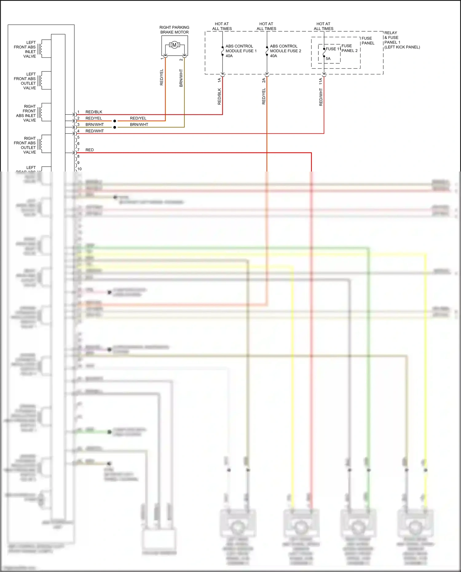 Wiring diagram left front abs wheel speed sensor for Audi S5 II facelift (2019-2024) (1 of 1)