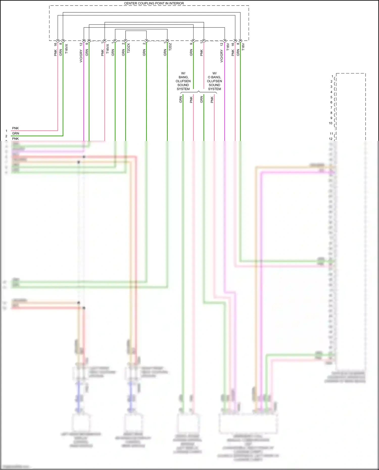 Wiring diagram left rear information display control head module for Audi S5 II facelift (2019-2024) (1 of 2)