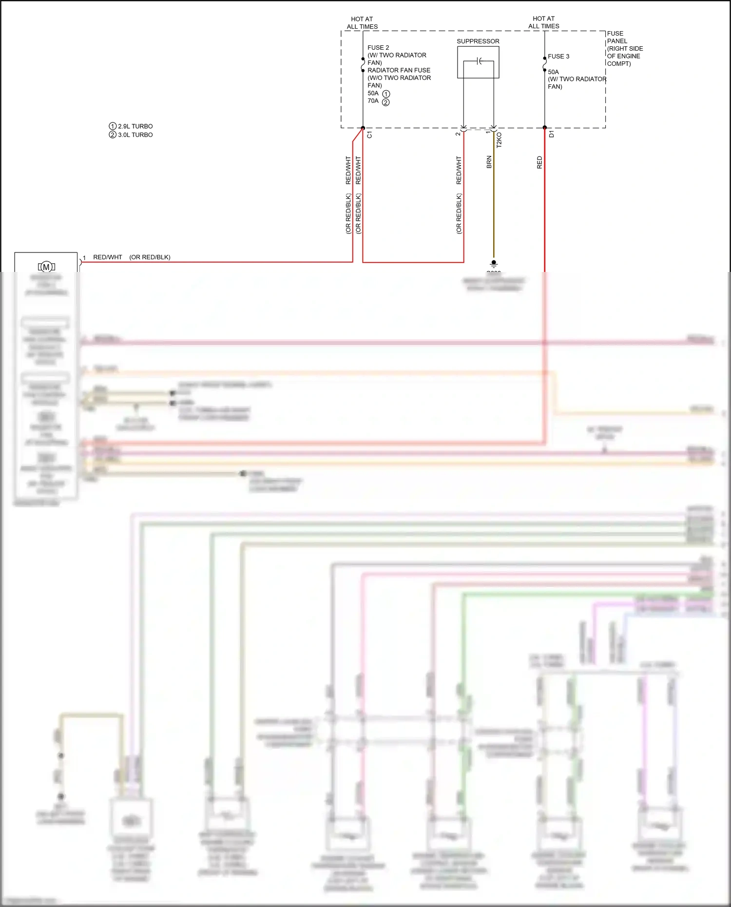 Wiring diagram radiator fan control module for Audi S5 II facelift (2019-2024) (1 of 3)