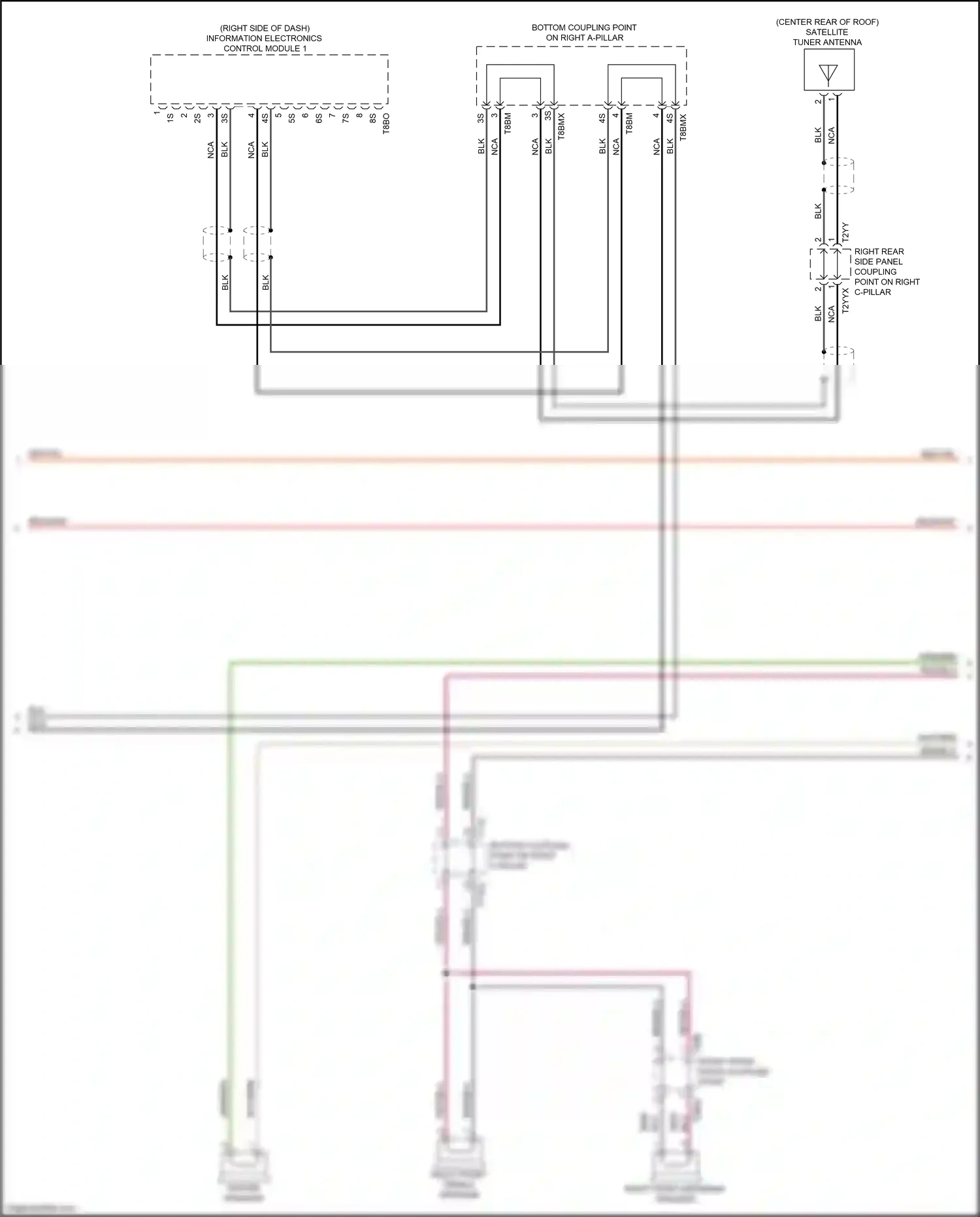 Wiring diagram right front midrange speaker for Audi S5 II facelift (2019-2024) (1 of 2)