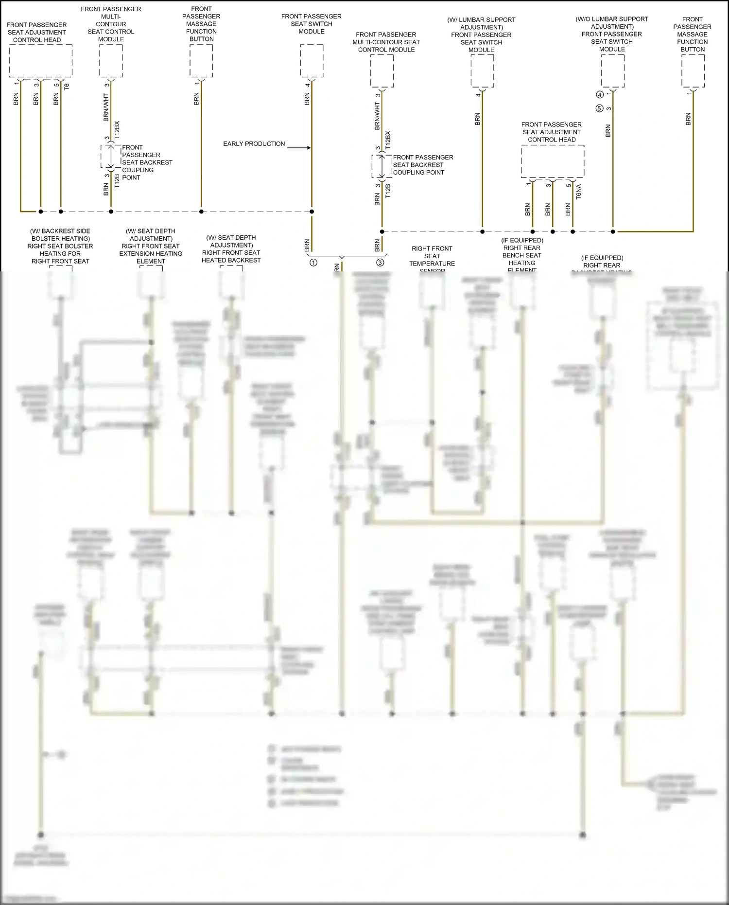 Wiring diagram right front seat extension heating element for Audi S5 II facelift (2019-2024) (1 of 3)