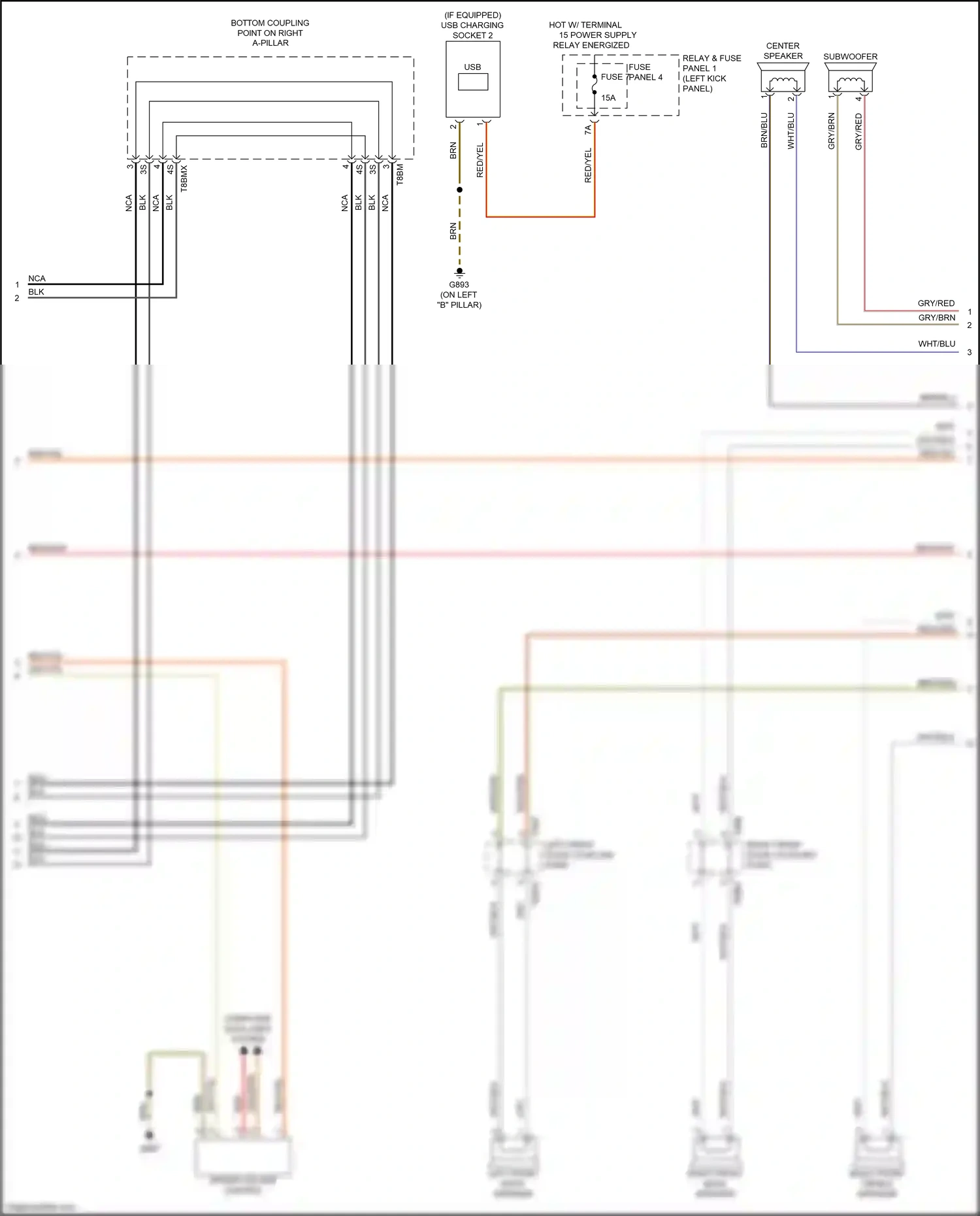 Wiring diagram right front treble speaker for Audi S5 II facelift (2019-2024) (2 of 4)