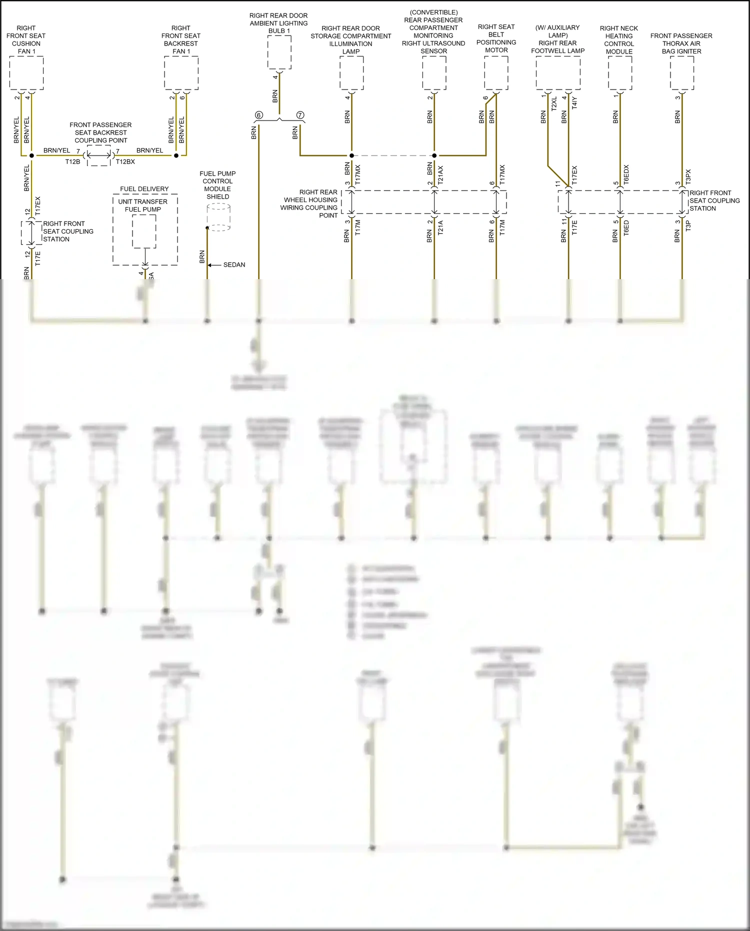Wiring diagram right neck heating control module for Audi S5 II facelift (2019-2024) (2 of 3)