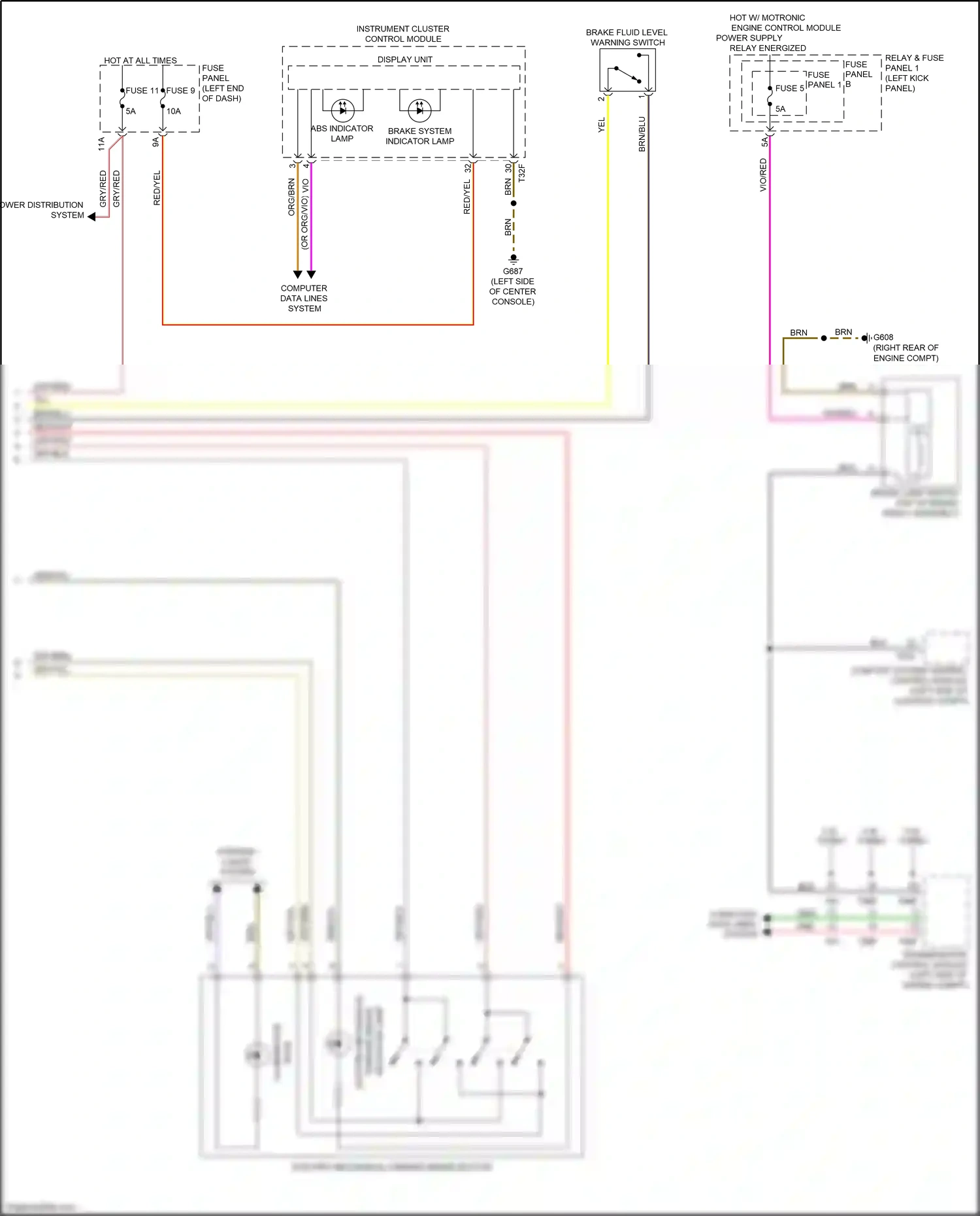 Wiring diagram electro- mechanical parking brake button for Audi S5 II (2016-2019) (1 of 6)