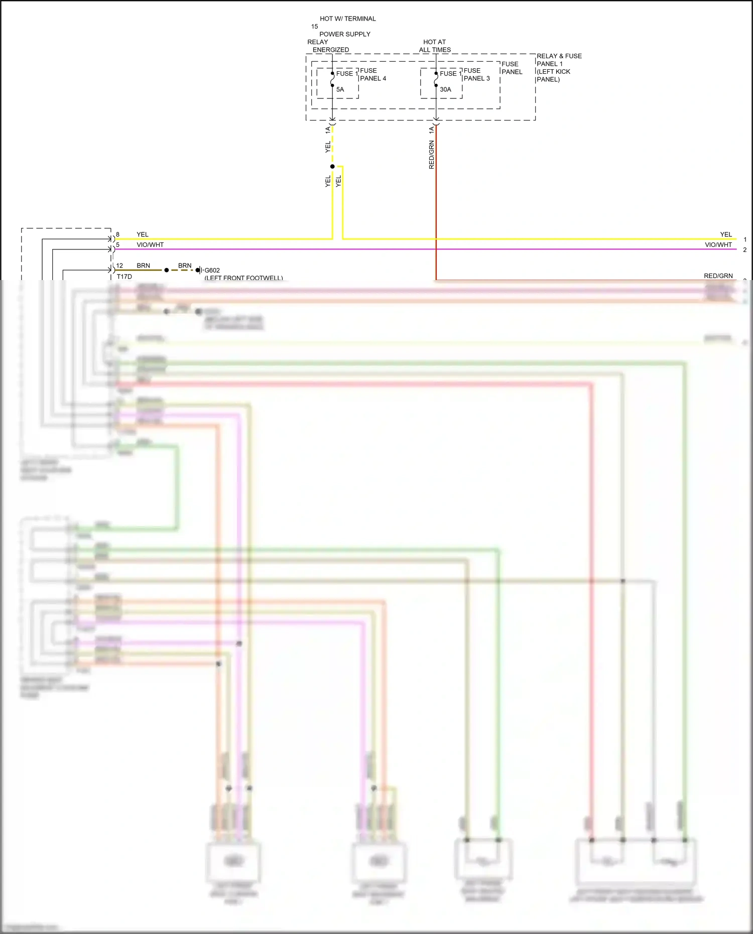 Wiring diagram left front seat heating element, left front seat temperature sensor for Audi S5 II (2016-2019) (2 of 2)