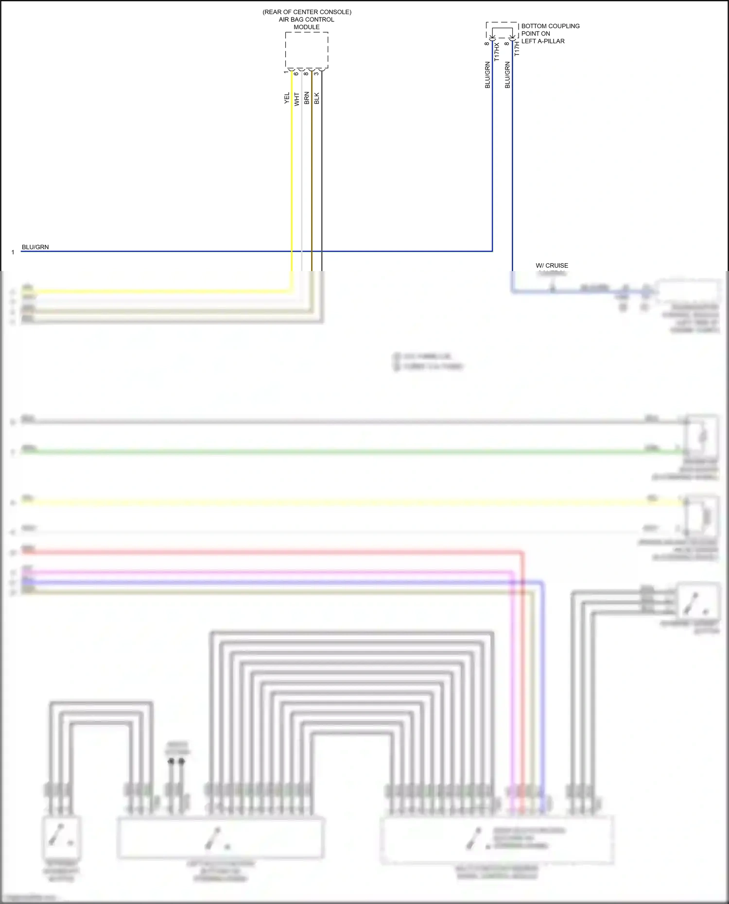 Wiring diagram left multi-function buttons on steering wheel for Audi S5 II (2016-2019) (3 of 3)