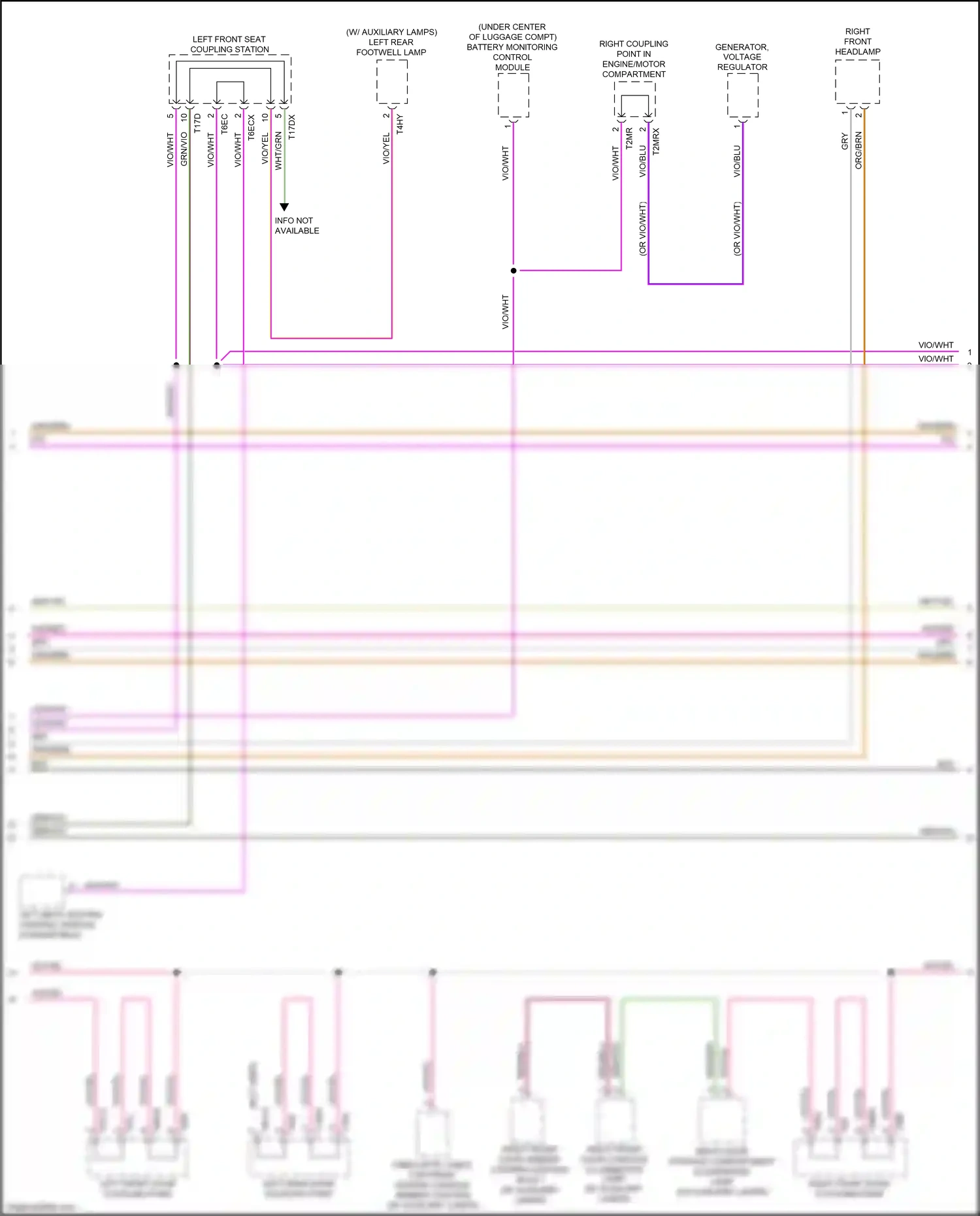 Wiring diagram left rear door coupling point for Audi S5 II (2016-2019) (2 of 9)