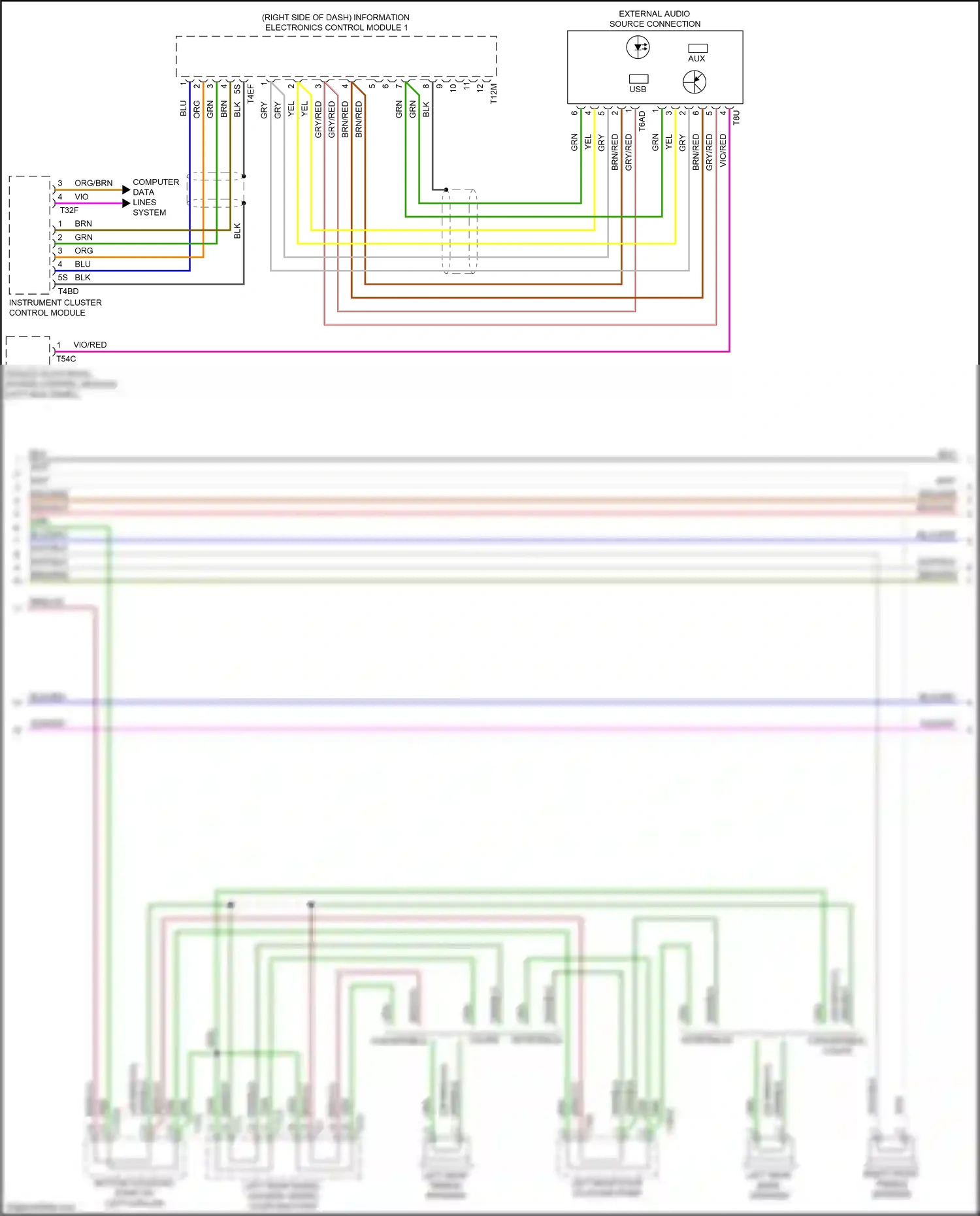 Wiring diagram left rear door coupling point for Audi S5 II (2016-2019) (4 of 9)