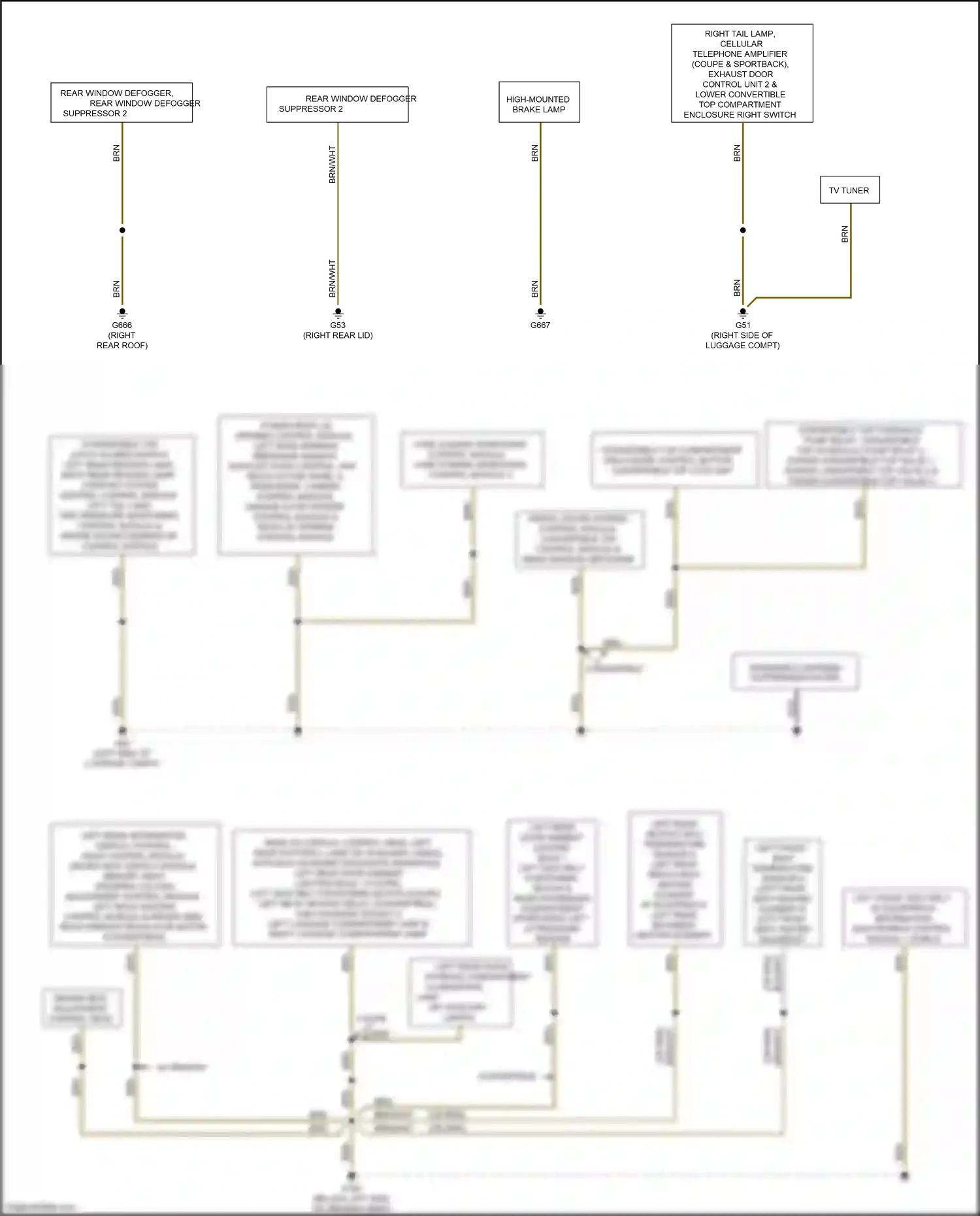 Wiring diagram rear window defogger suppressor 2 for Audi S5 II (2016-2019) (1 of 2)