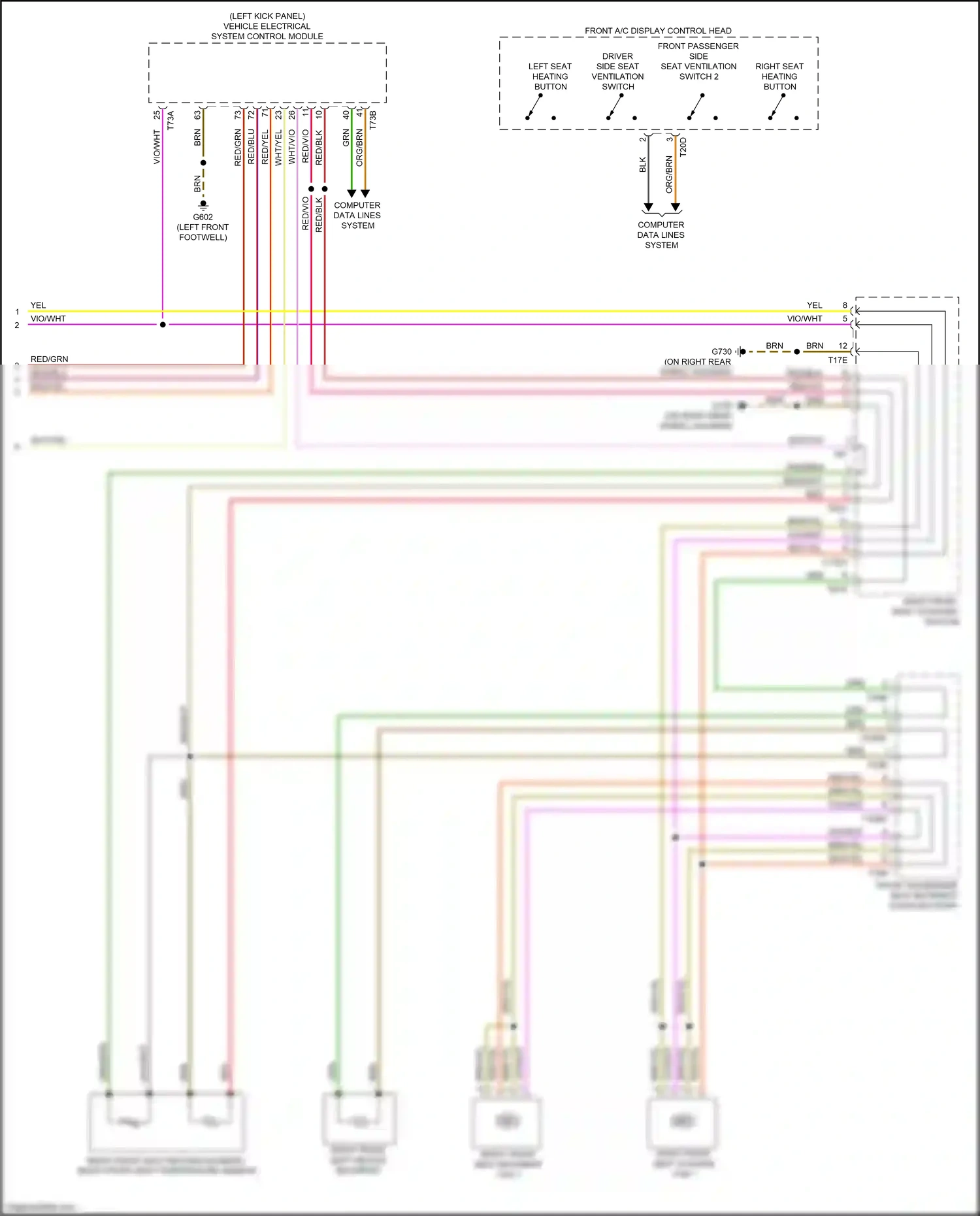 Wiring diagram right front seat coupling station for Audi S5 II (2016-2019) (5 of 14)