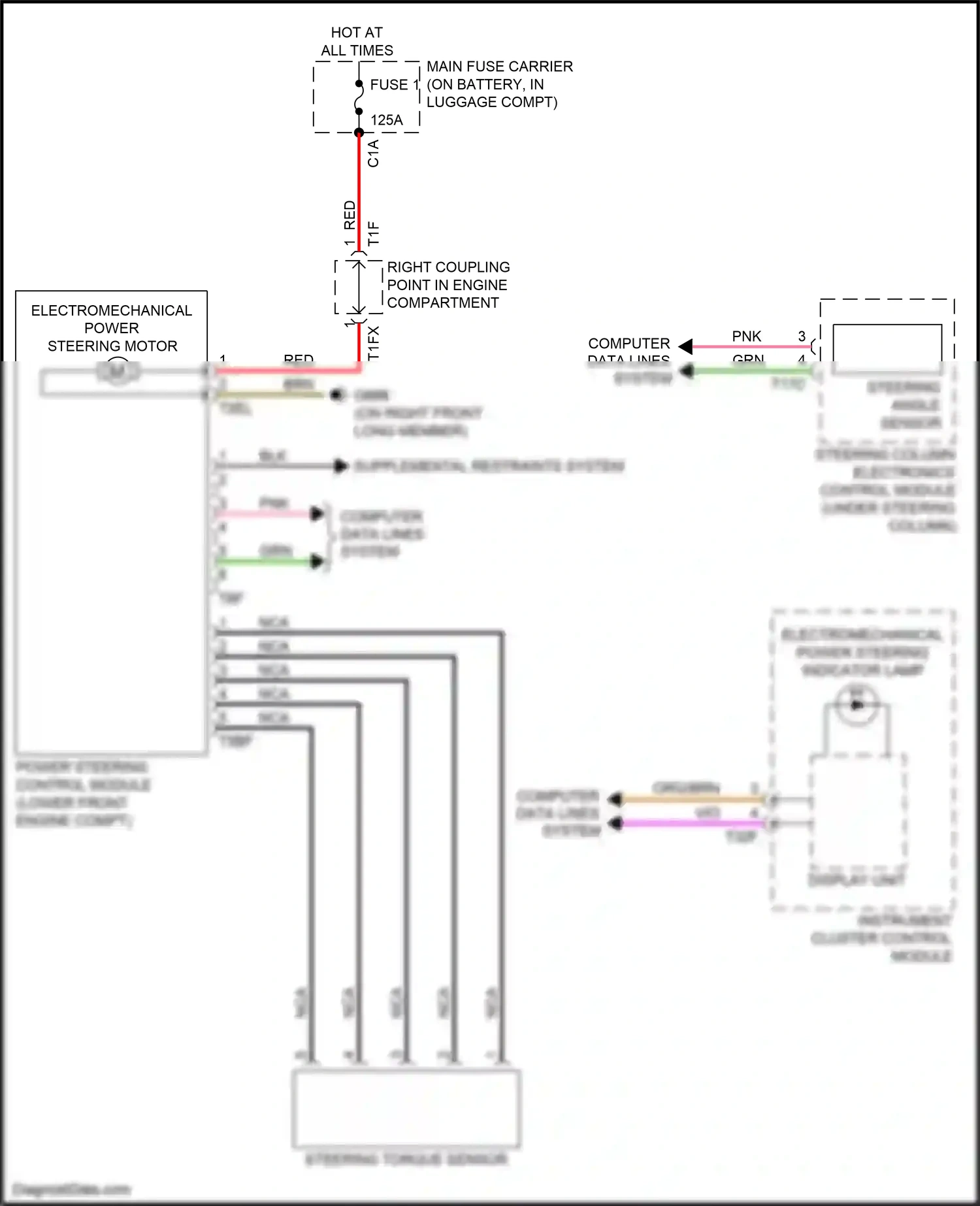Wiring diagram steering angle sensor for Audi S5 II (2016-2019) (1 of 2)
