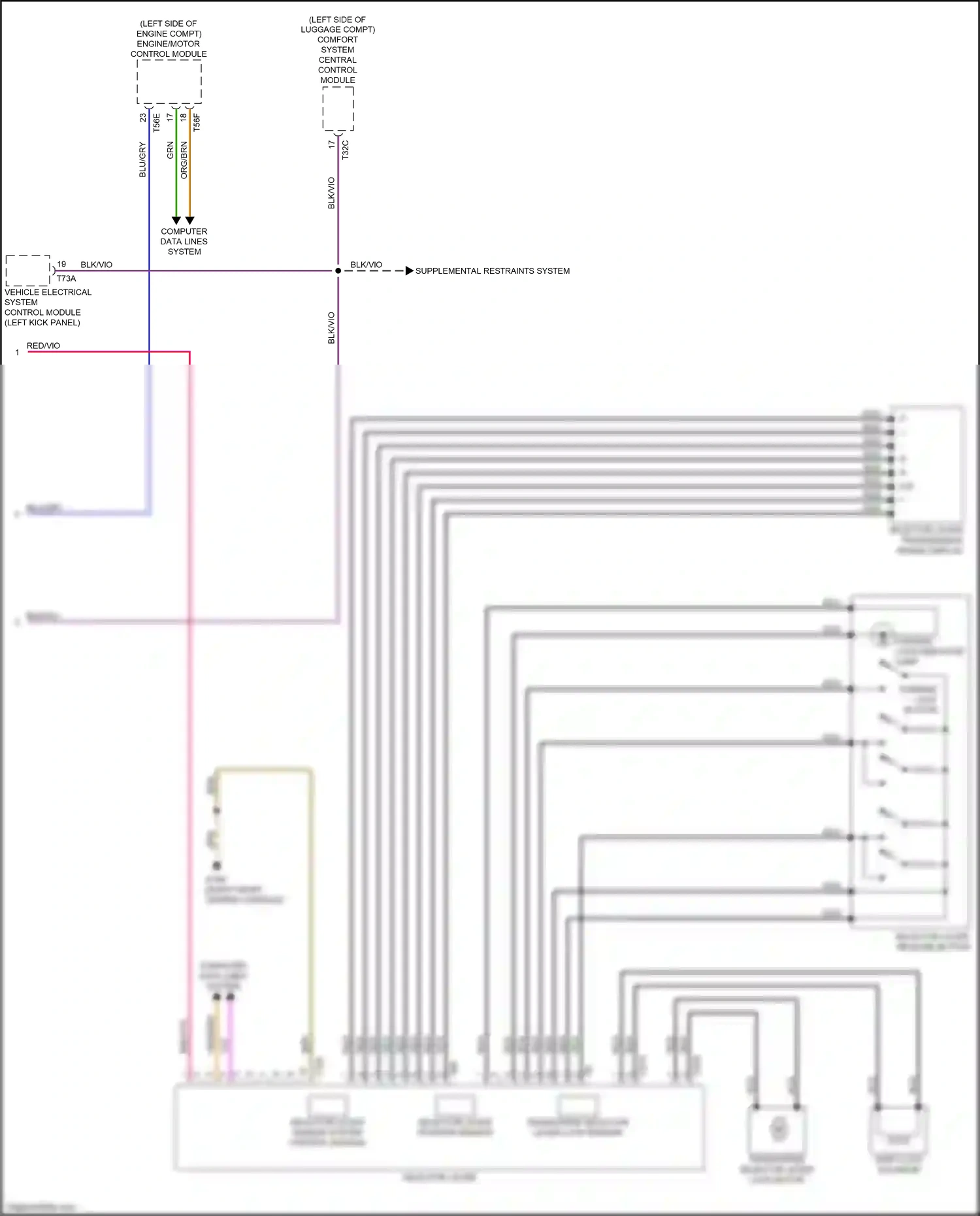Wiring diagram transverse selector lever lock sensor for Audi S5 II (2016-2019) (1 of 2)