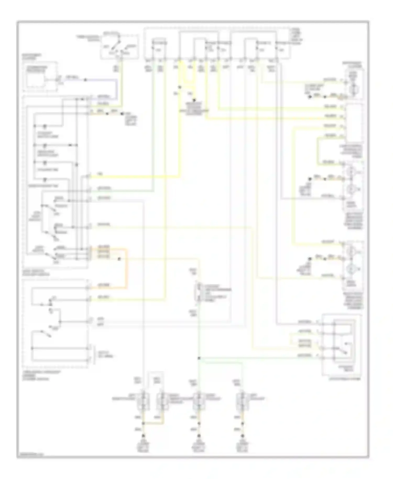 Wiring diagram turn signal/ headlight dimmer/ flasher switch for Audi S6 C5 (1999-2004) (1 of 3)