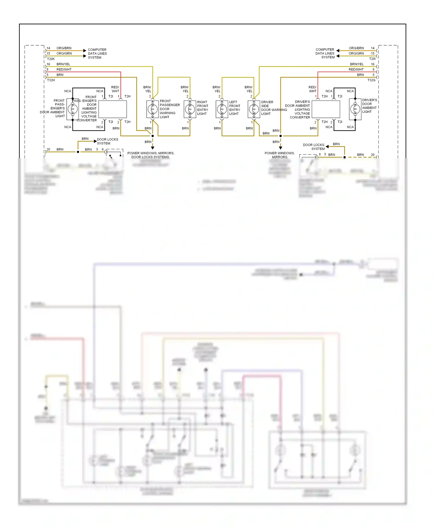 Wiring diagram front passenger door warning light for Audi S6 C6 facelift (2008-2011) (1 of 1)