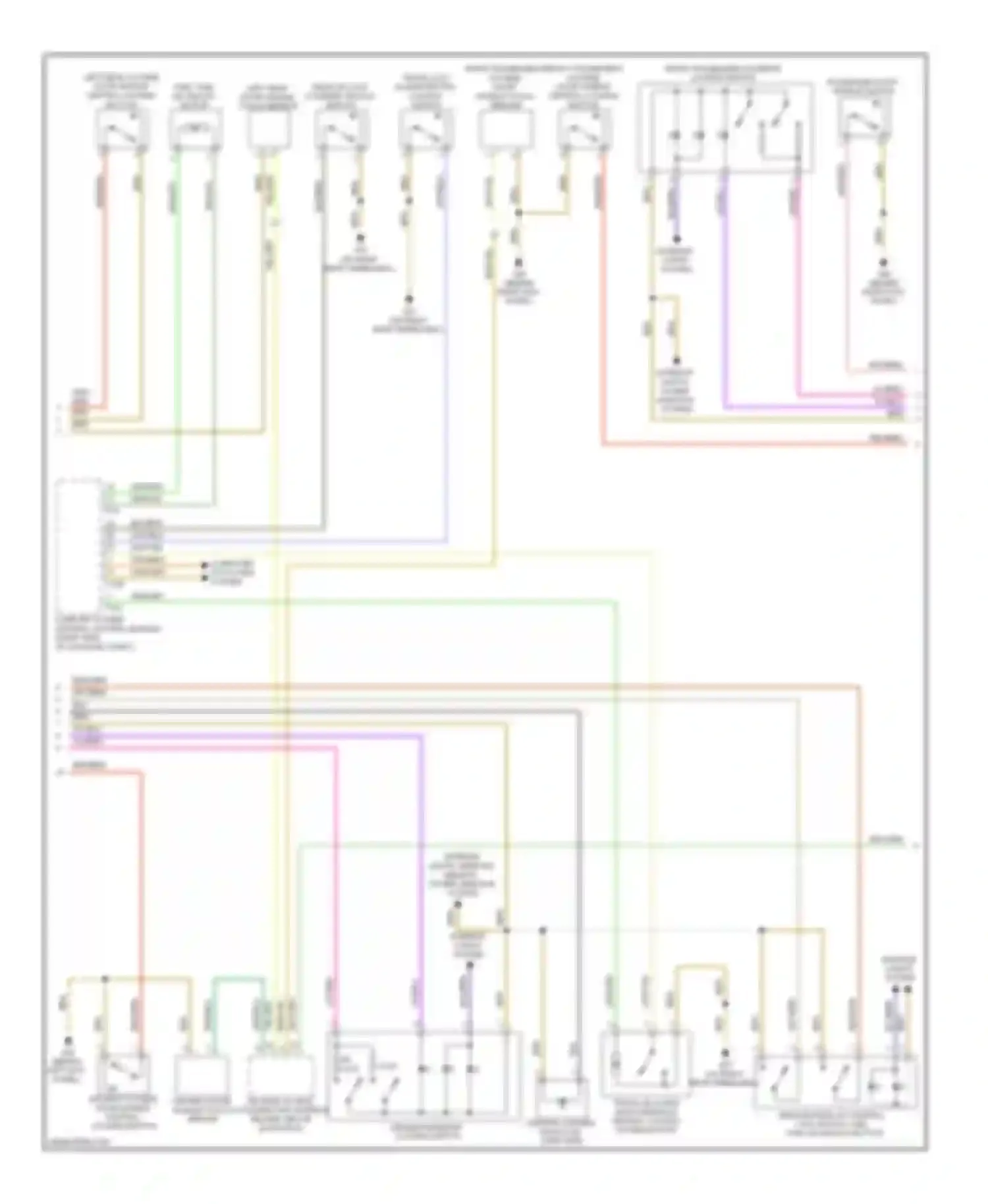 Wiring diagram driver's outside door handle central locking button for Audi S6 C6 facelift (2008-2011)