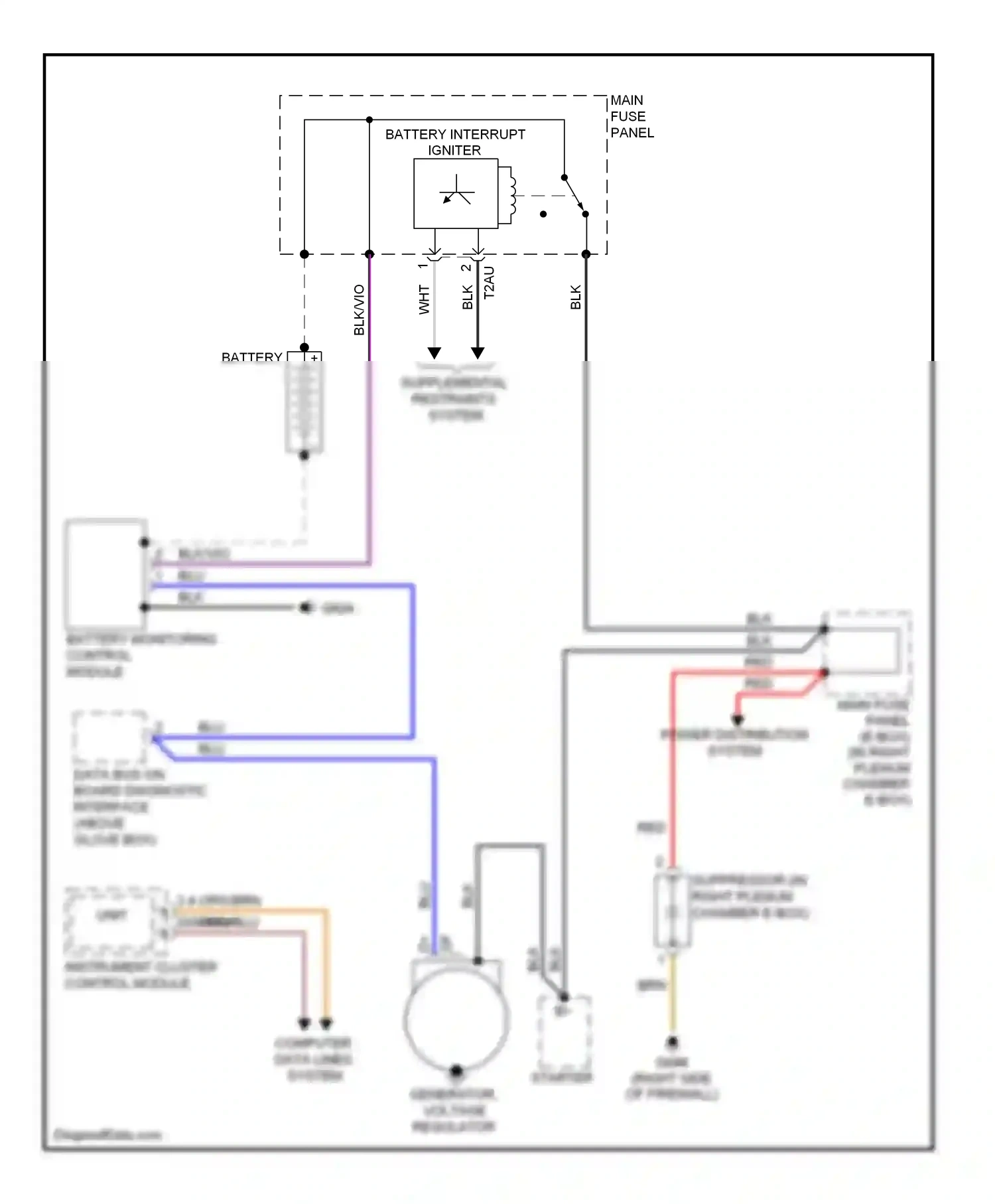Wiring diagram generator, voltage regulator for Audi S6 C6 facelift (2008-2011) (1 of 9)