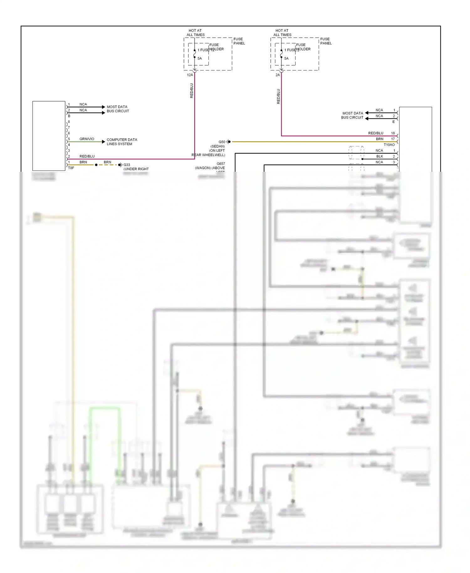 Wiring diagram information electronics control module 1 for Audi S6 C6 facelift (2008-2011) (4 of 4)