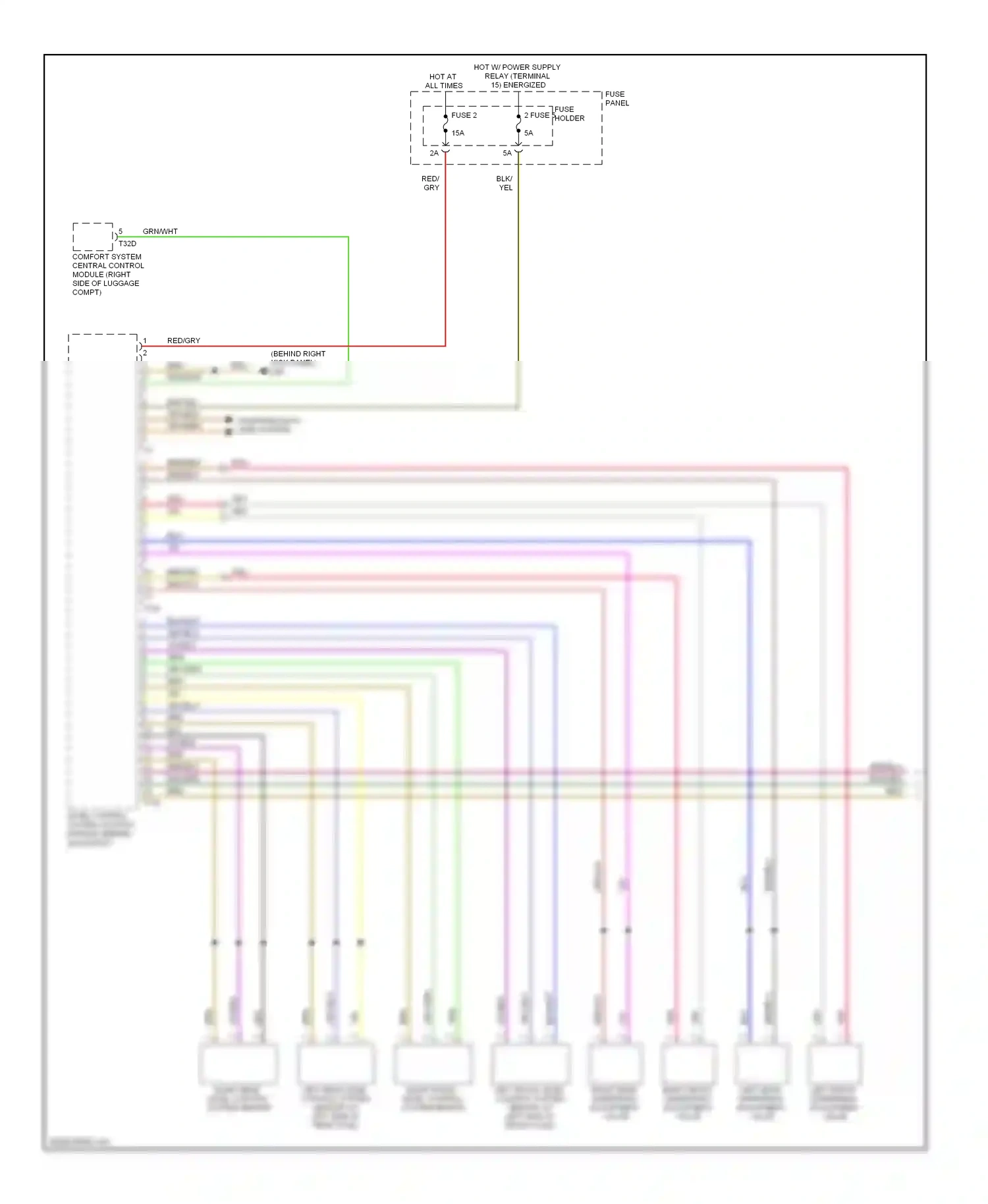 Audi S6 C6 facelift (2008-2011) left rear level control system sensor (at left side of rear axle) wiring diagram  (1 of 2)