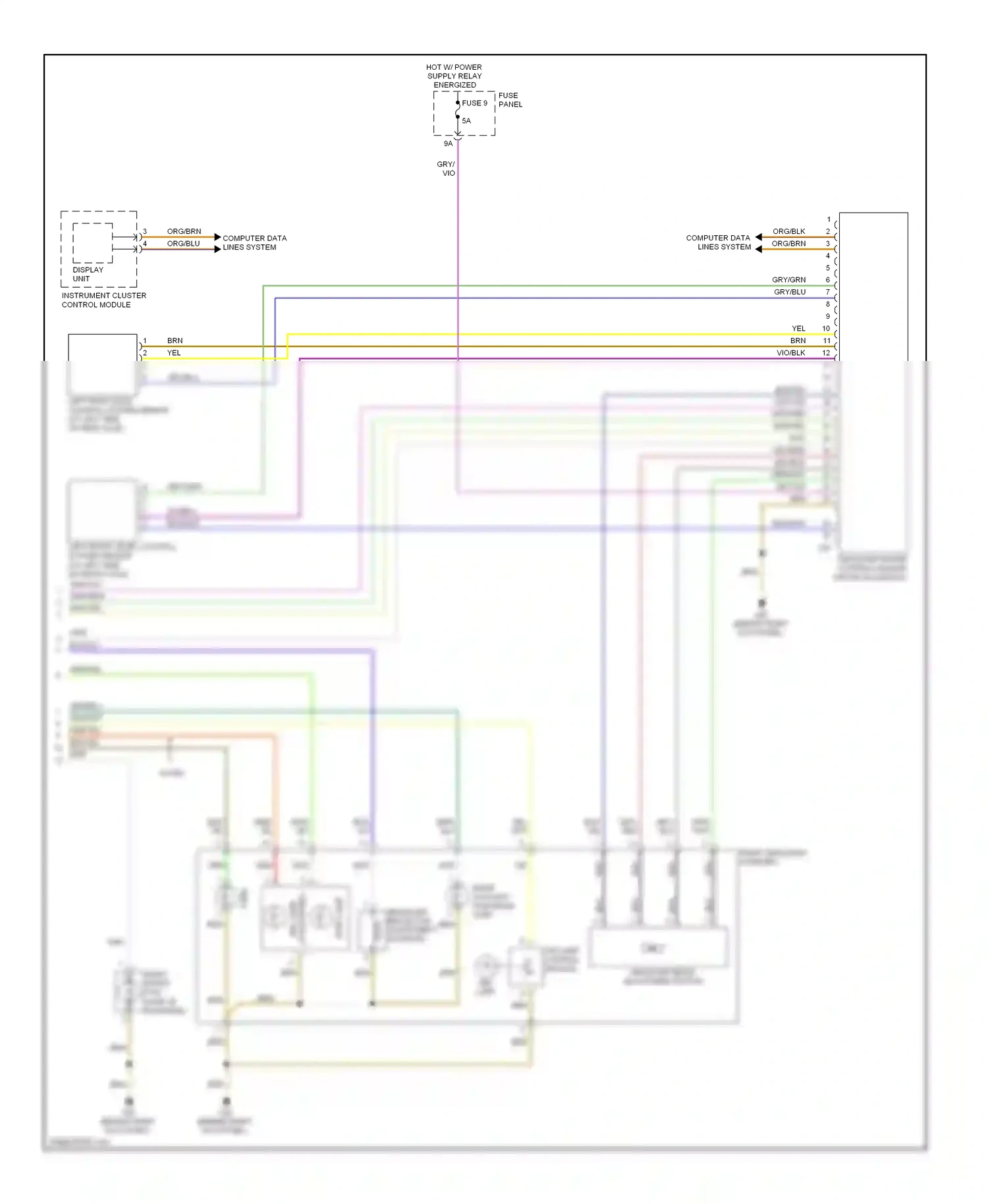 Audi S6 C6 facelift (2008-2011) left rear level control system sensor (at left side of rear axle) wiring diagram  (2 of 2)