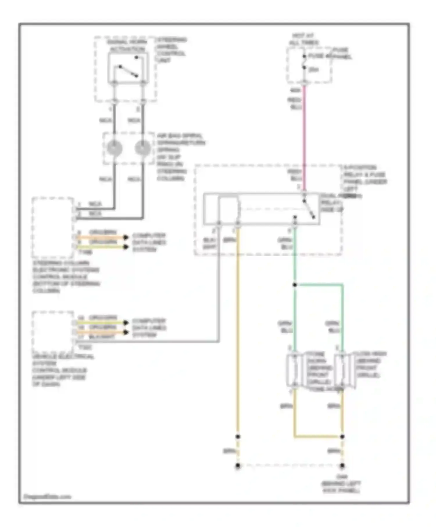 Wiring diagram 9-position relay & fuse panel (under left for Audi S6 C6 facelift (2008-2011)
