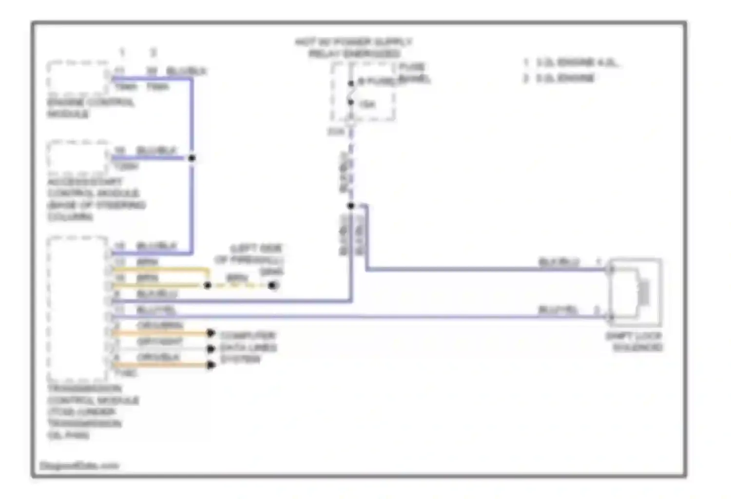 S6 Audi C6 (2006-2008): Shift interlock circuit