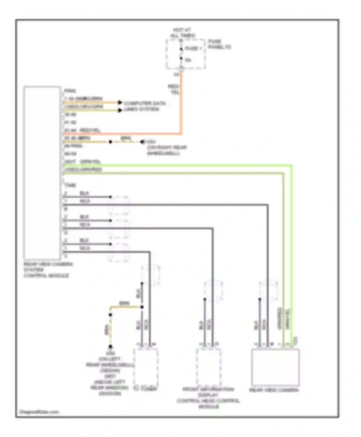 Wiring diagram front information display control head control module for Audi S6 C6 (2006-2008) (2 of 2)