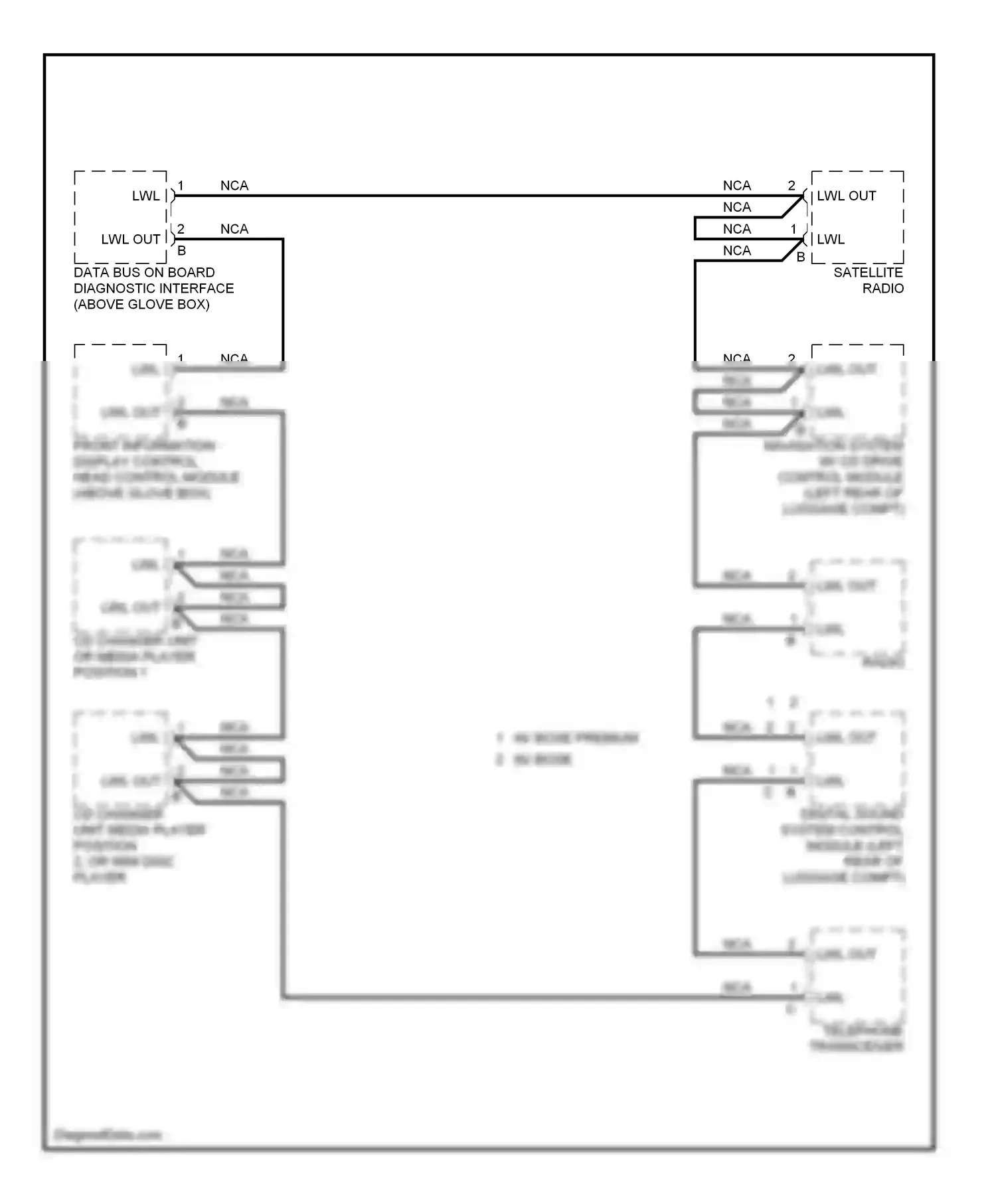 Audi S6 C6 (2006-2008) front information display control head control module (above glove box) wiring diagram  (3 of 3)