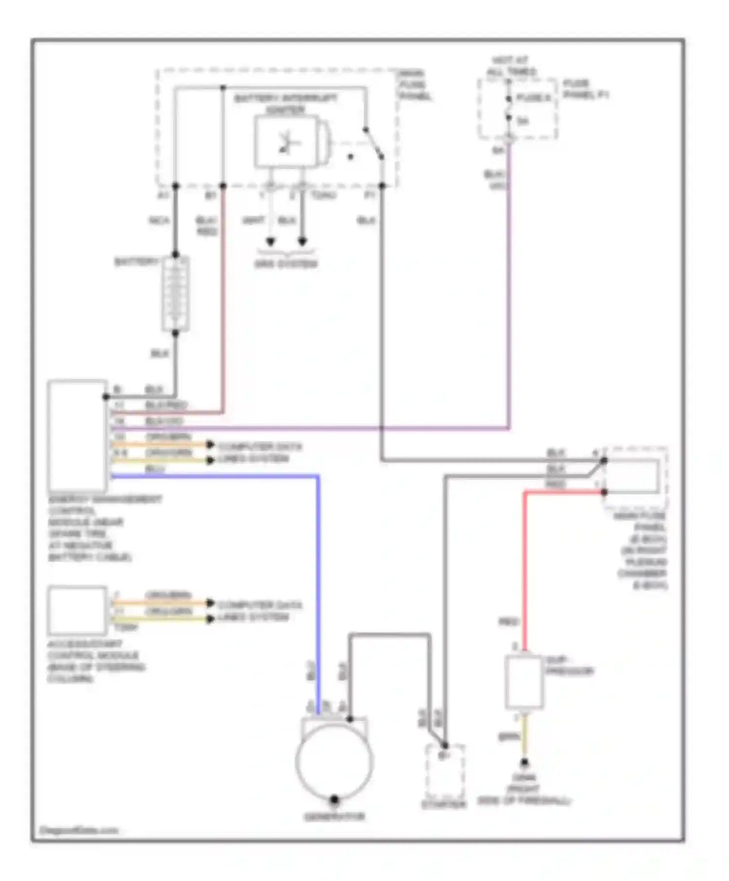 Wiring diagram battery interrupt igniter for Audi S6 C6 (2006-2008)