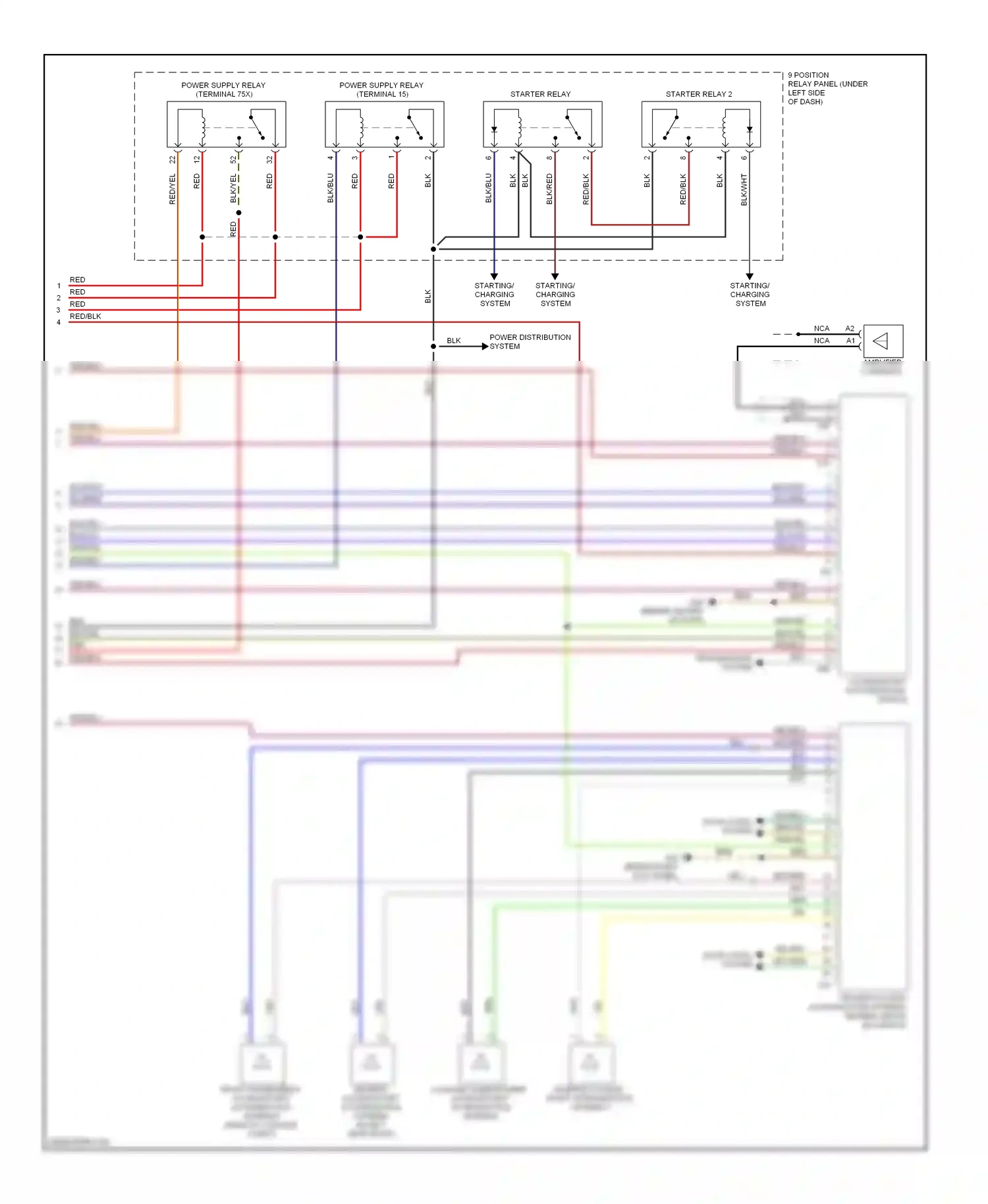 Audi S6 C6 (2006-2008) keyless access authorization antenna reader (above glove box) wiring diagram  (1 of 1)