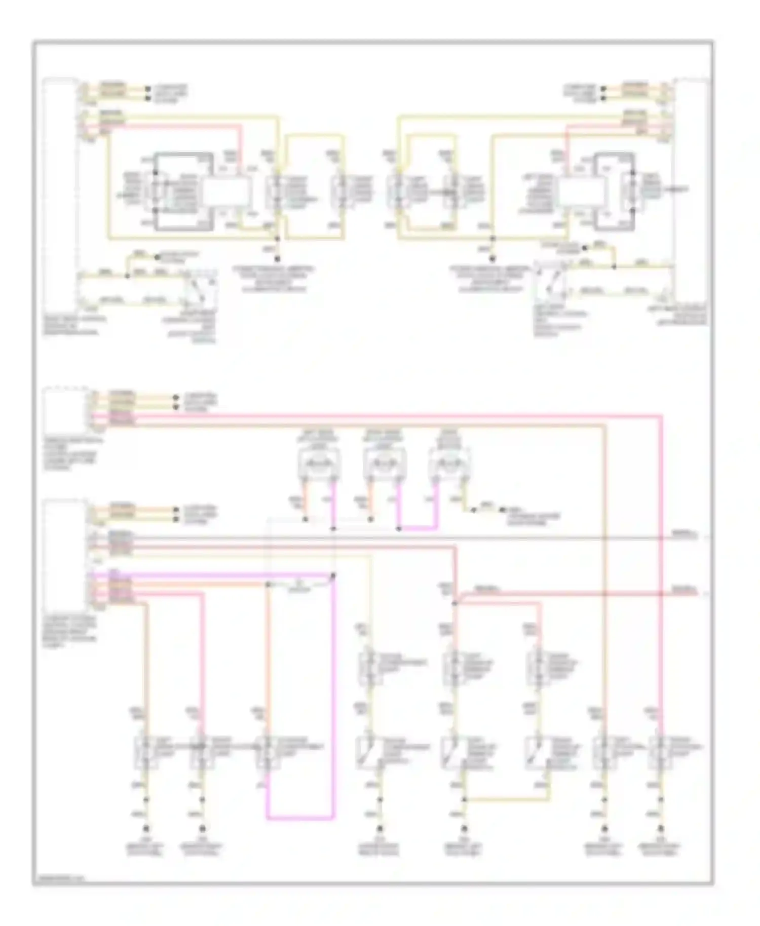 Wiring diagram power windows, mirrors, door locks systems, instrument illumination circuit for Audi S6 C6 (2006-2008)