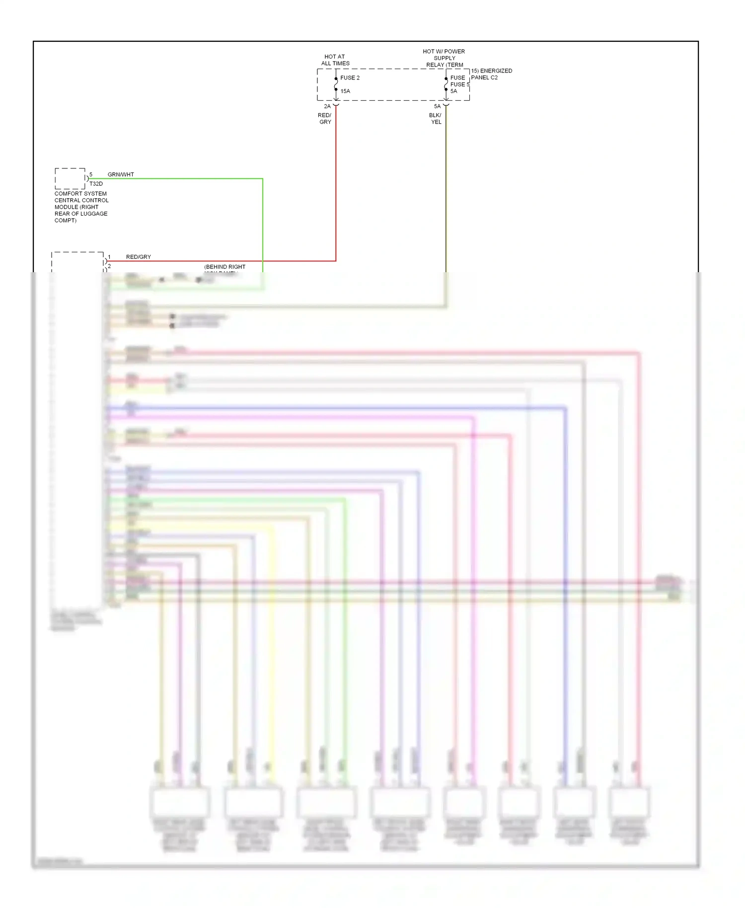 Audi S6 C6 (2006-2008) left rear level control system sensor (at left side of rear axle) wiring diagram  (1 of 1)