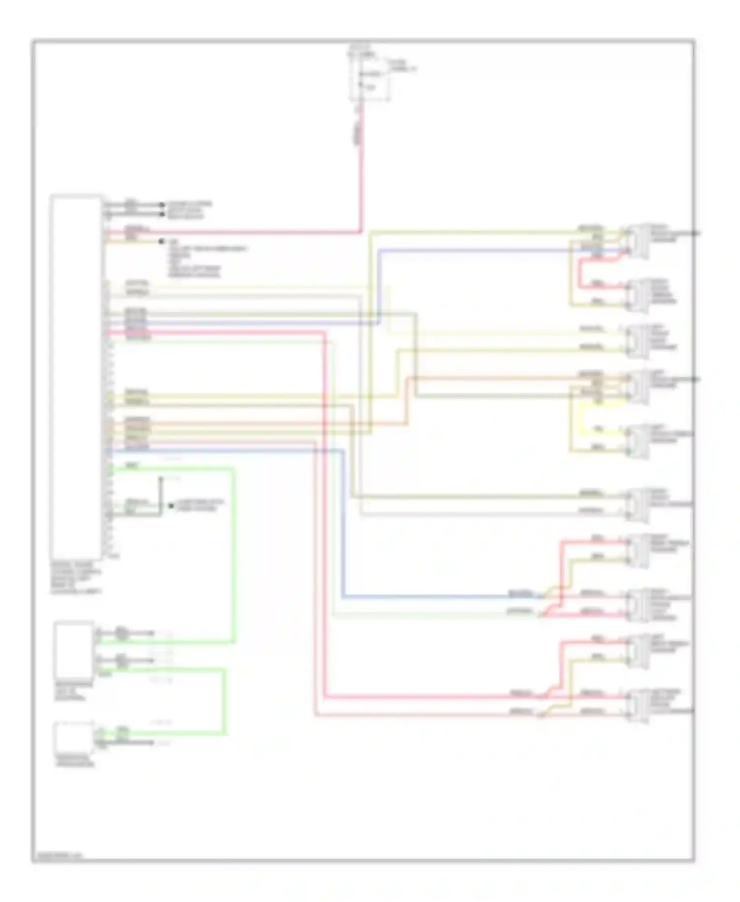 Wiring diagram left rear mid/low range loud speaker for Audi S6 C6 (2006-2008) (1 of 3)