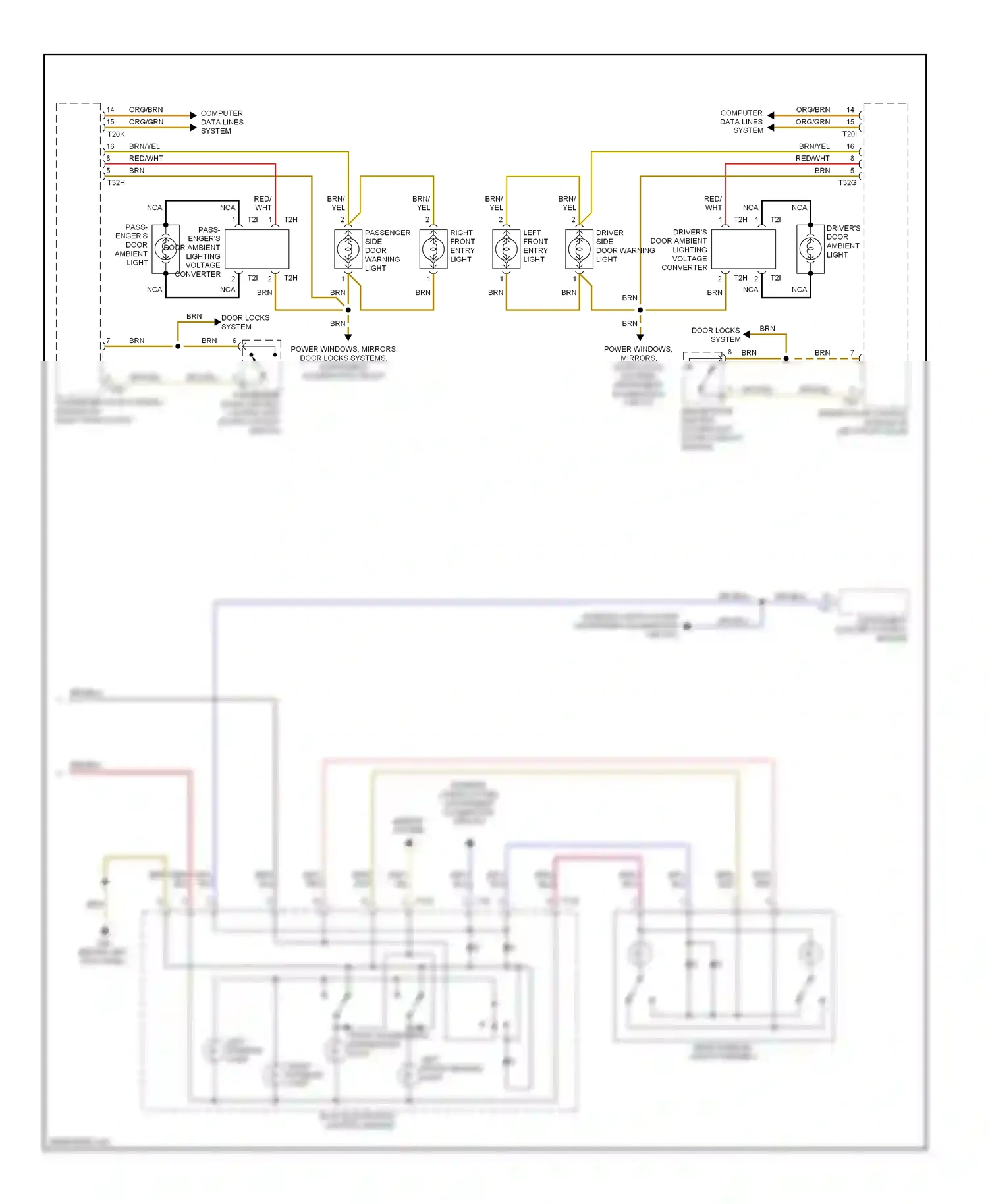 Audi S6 C6 (2006-2008) rear interior lights assembly wiring diagram  (1 of 1)