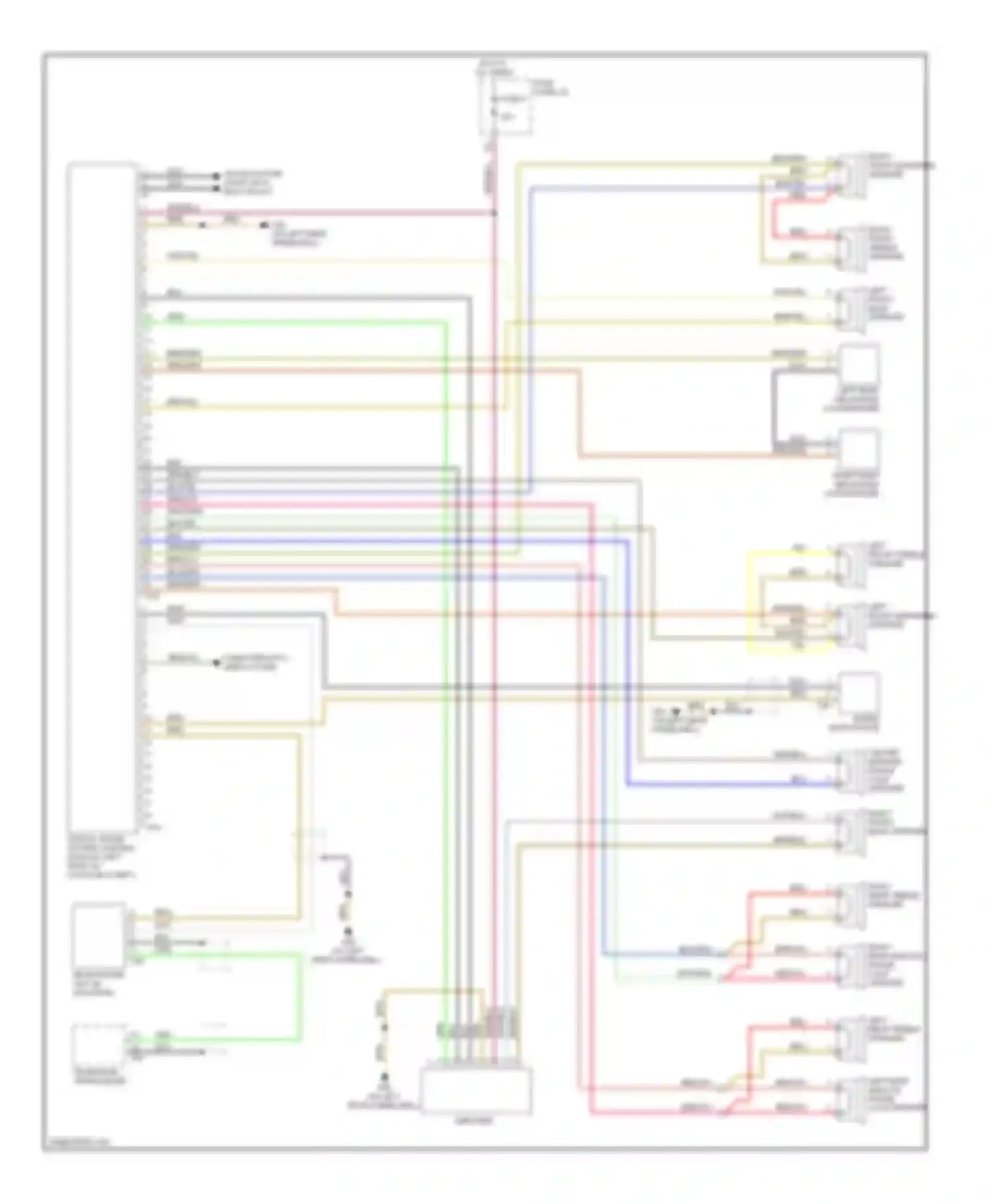 Wiring diagram right front bass speaker for Audi S6 C6 (2006-2008) (3 of 3)