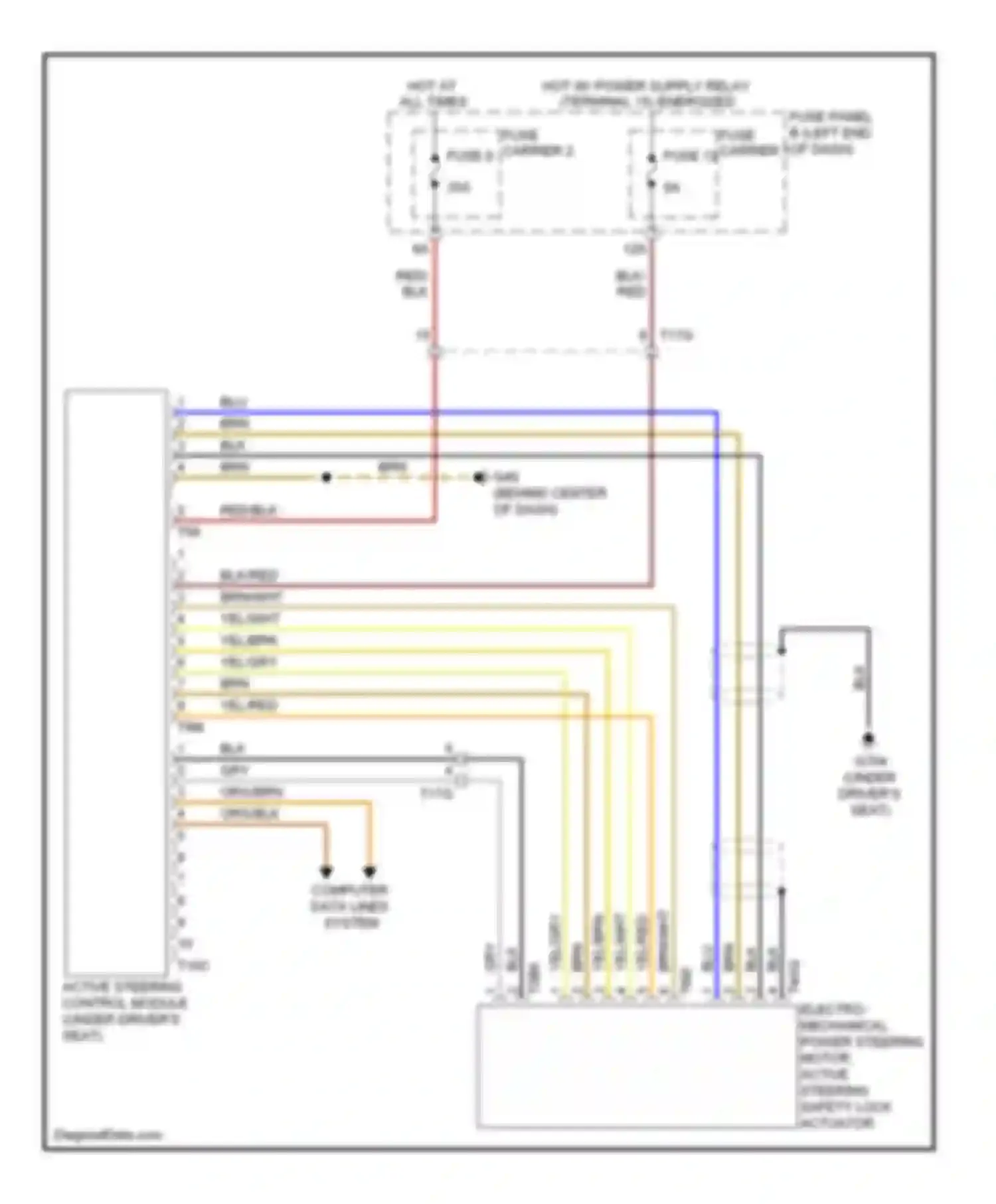 S6 Audi C7 (2012-2014): Active steering control module circuit