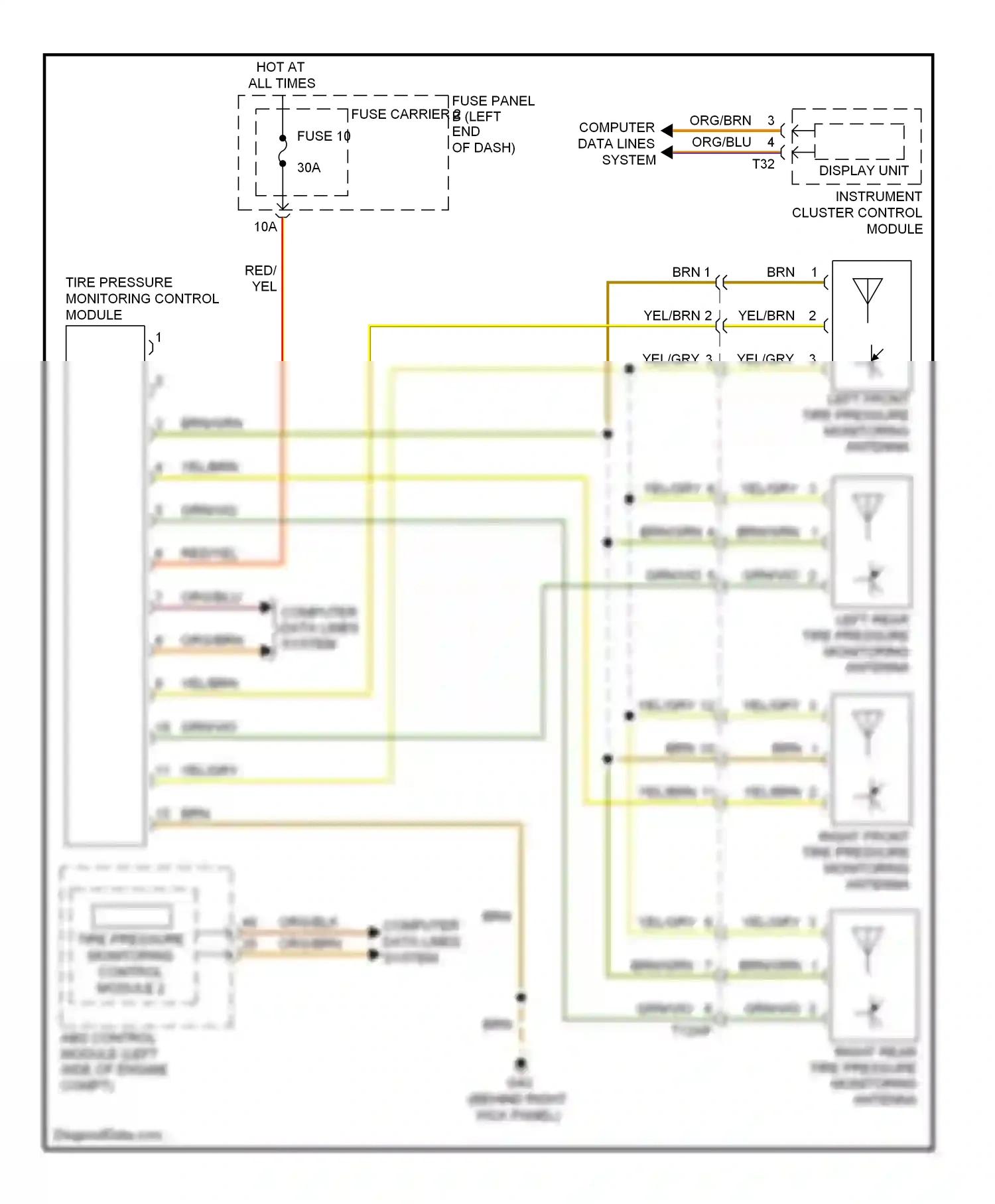 Audi S6 C7 (2012-2014) abs control module (left side of engine compt) wiring diagram  (4 of 4)