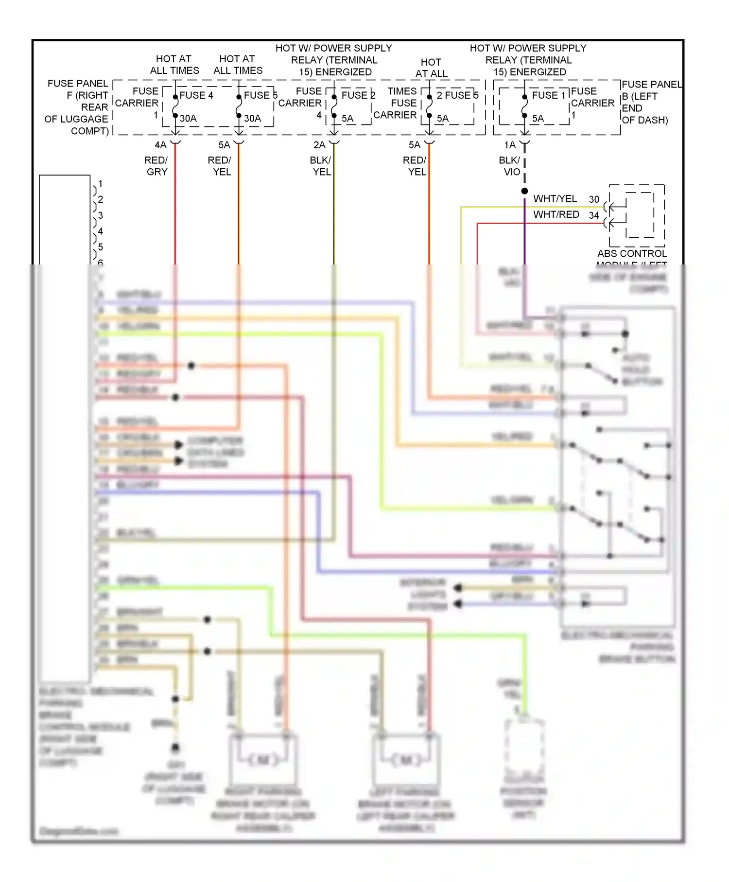 Audi S6 C7 (2012-2014) abs control module (left side of engine compt) wiring diagram  (3 of 4)
