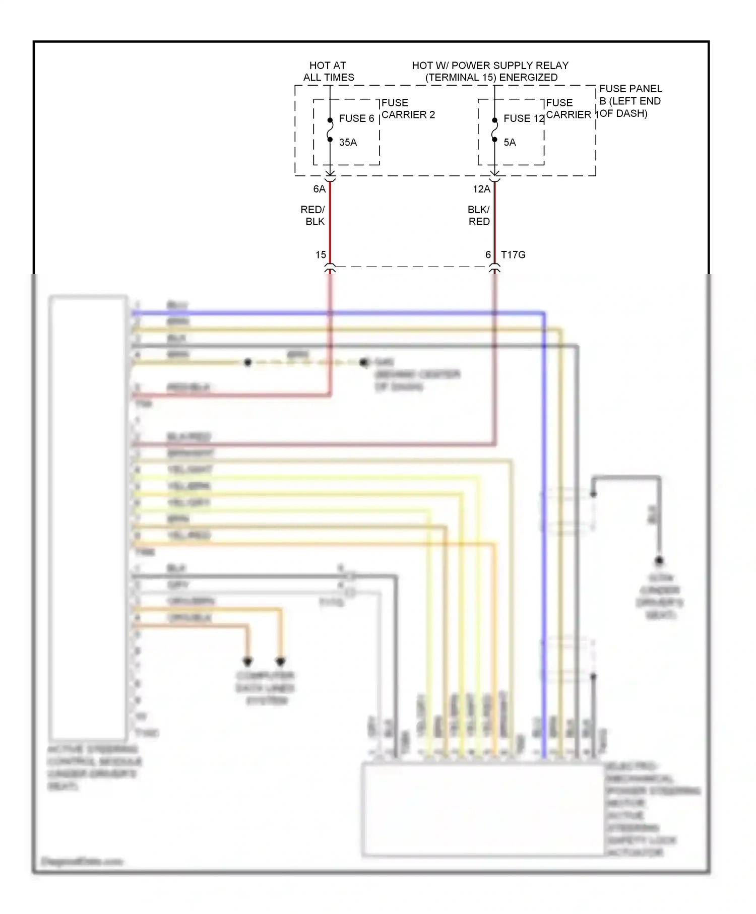 Audi S6 C7 (2012-2014) active steering control module (under driver's seat) wiring diagram  (1 of 1)