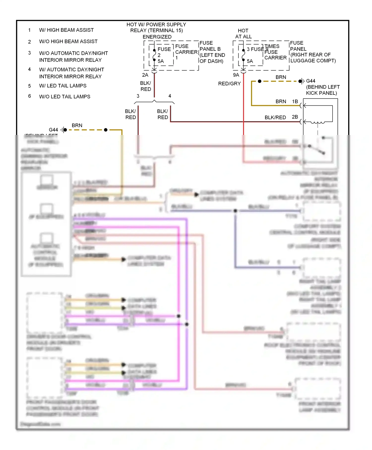Audi S6 C7 (2012-2014) (behind left kick panel) wiring diagram  (26 of 31)