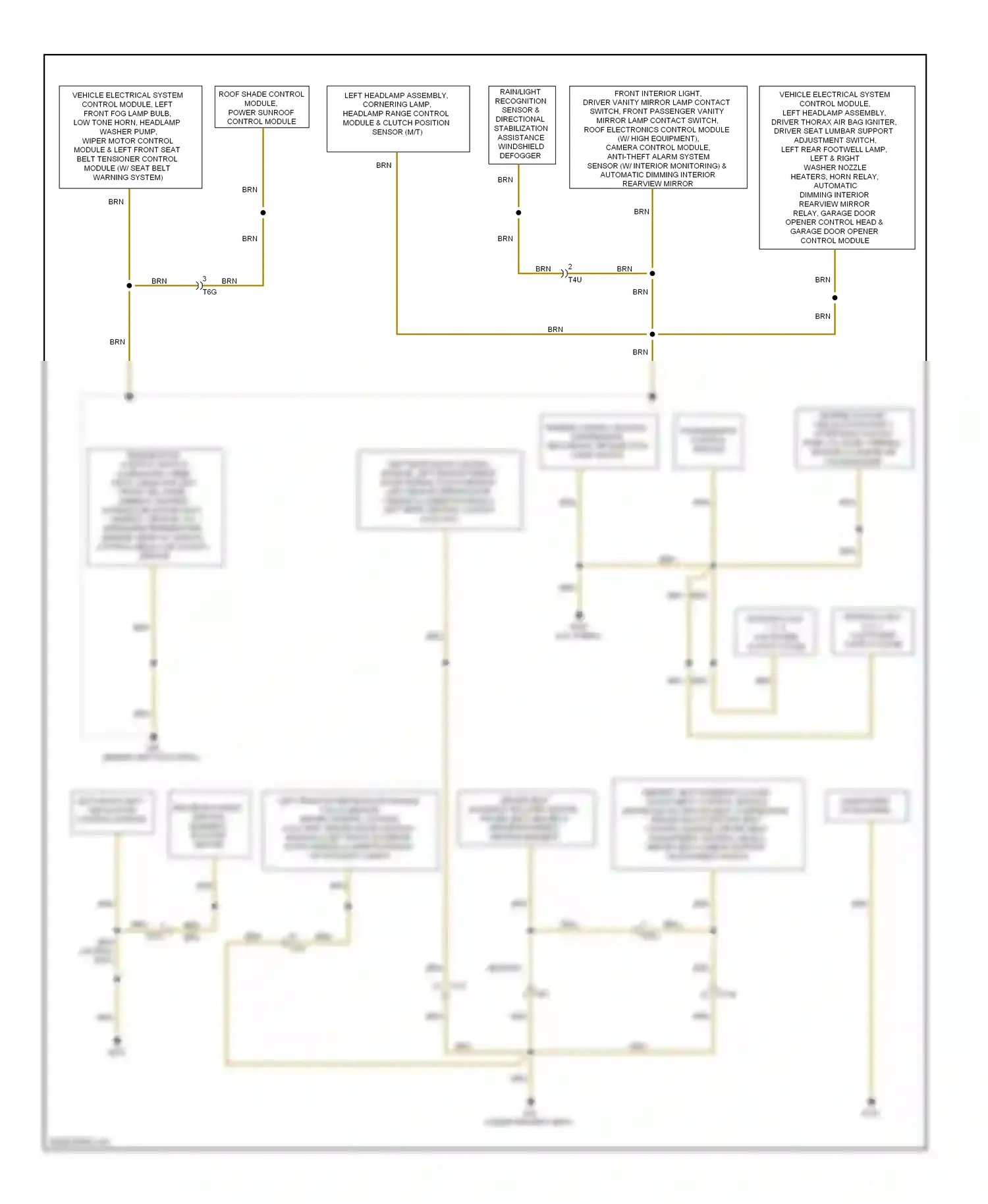 Audi S6 C7 (2012-2014) (behind left kick panel) wiring diagram  (6 of 31)