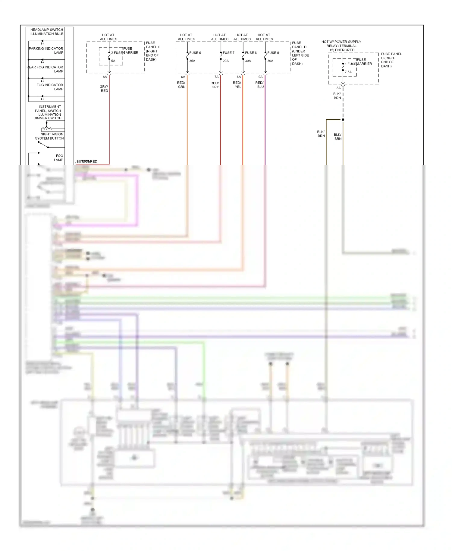 Audi S6 C7 (2012-2014) (behind left kick panel) wiring diagram  (7 of 31)