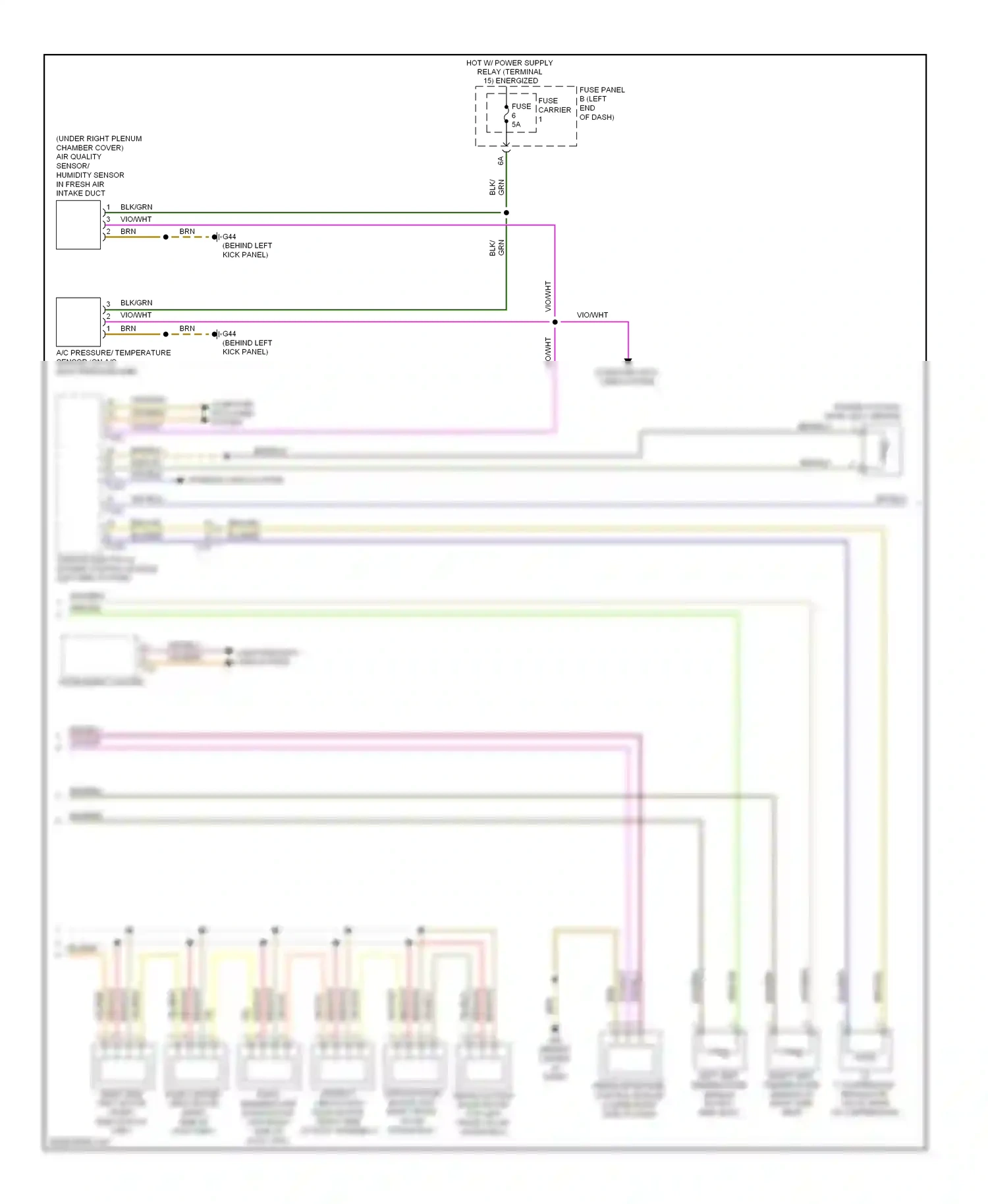 Audi S6 C7 (2012-2014) (behind left kick panel) wiring diagram  (3 of 31)