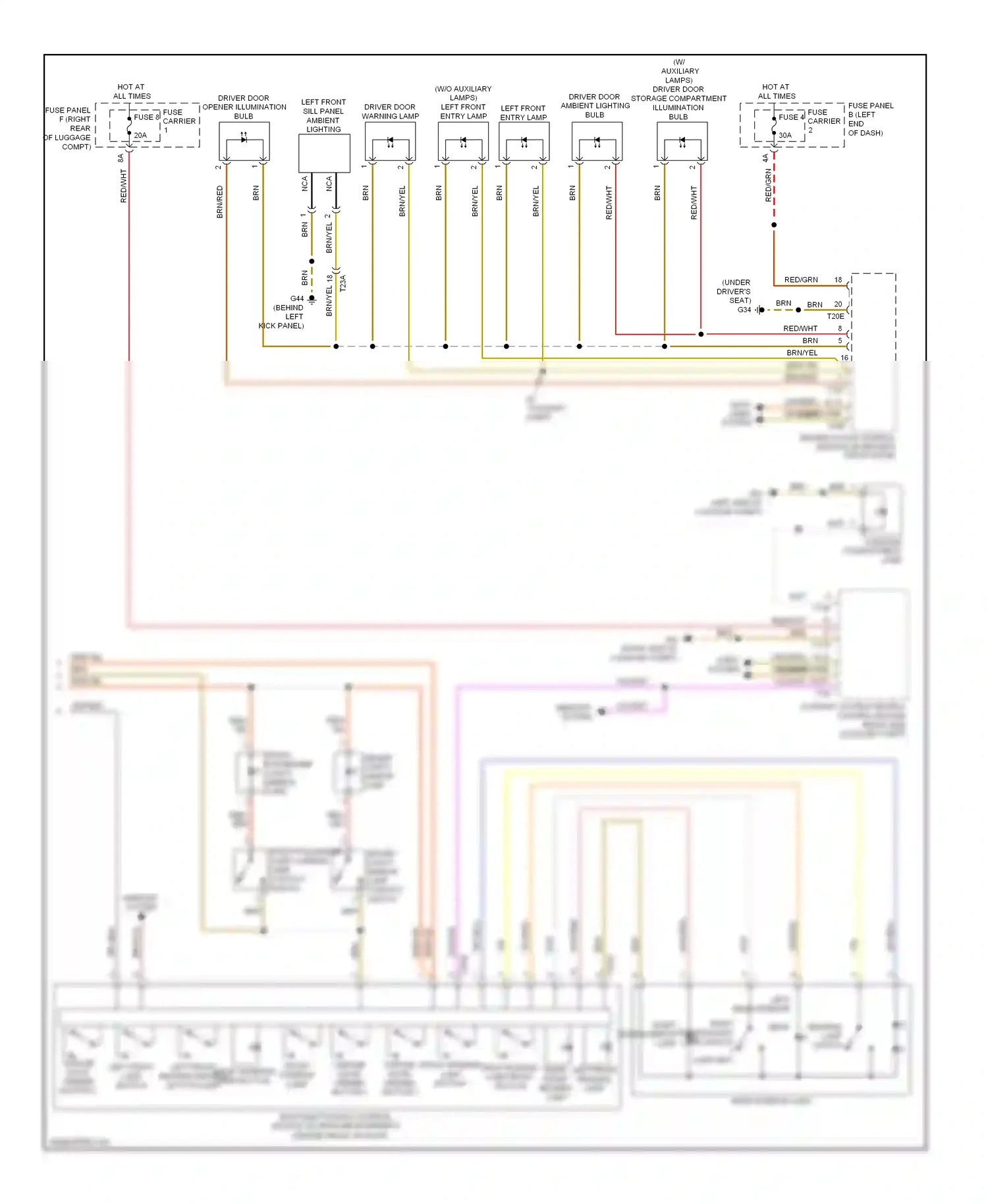 Audi S6 C7 (2012-2014) (behind left kick panel) wiring diagram  (12 of 31)