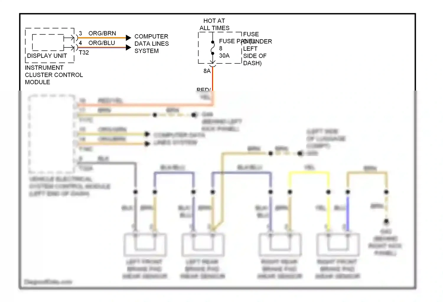 Audi S6 C7 (2012-2014) (behind left kick panel) wiring diagram  (21 of 31)