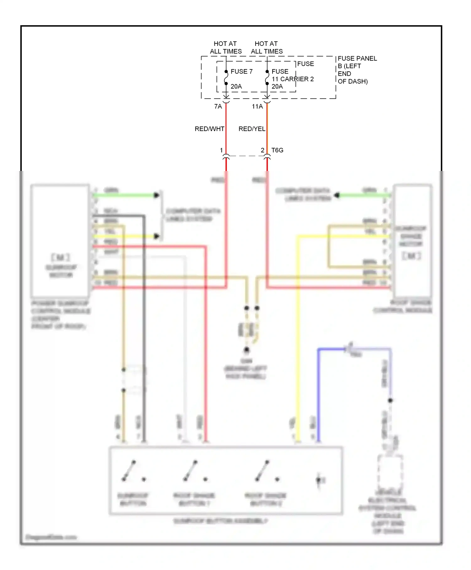 Audi S6 C7 (2012-2014) (behind left kick panel) wiring diagram  (27 of 31)