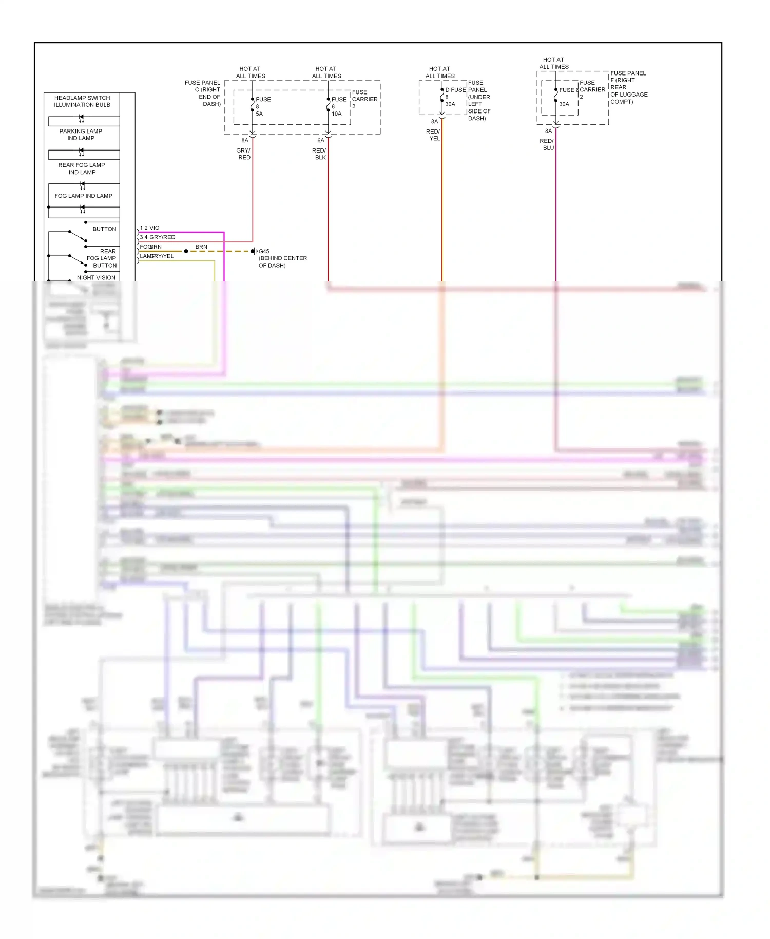 Audi S6 C7 (2012-2014) (behind left kick panel) wiring diagram  (4 of 31)