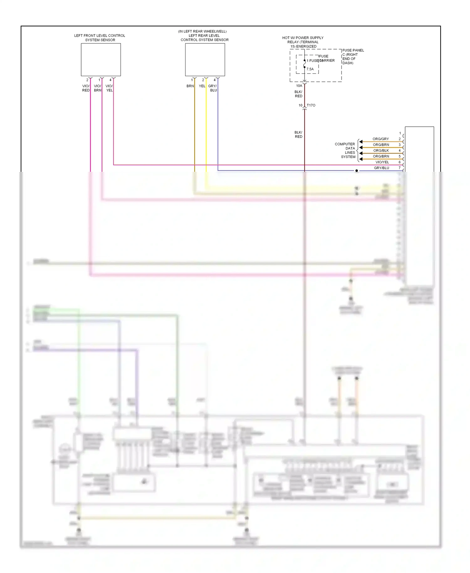 Audi S6 C7 (2012-2014) headlamp range/ cornering lamp control module (left end of dash) wiring diagram  (1 of 1)
